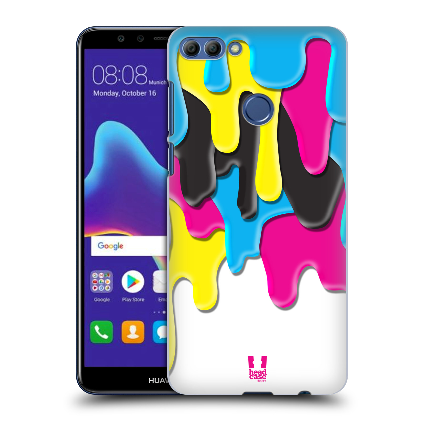 HEAD CASE plastový obal na mobil Huawei Y9 2018 vzor Barevná záplava CMYK