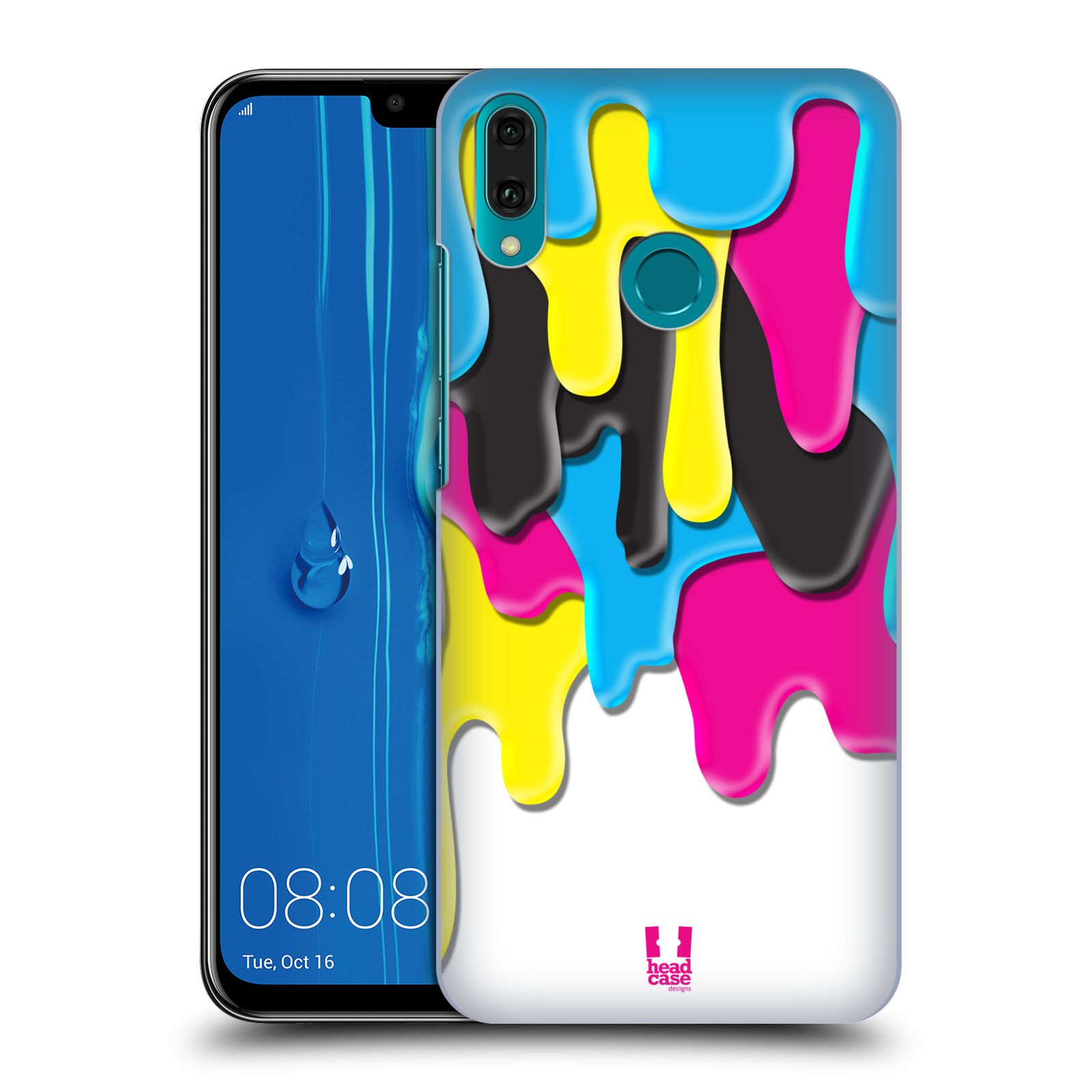 Pouzdro na mobil Huawei Y9 2019 - HEAD CASE - vzor Barevná záplava CMYK