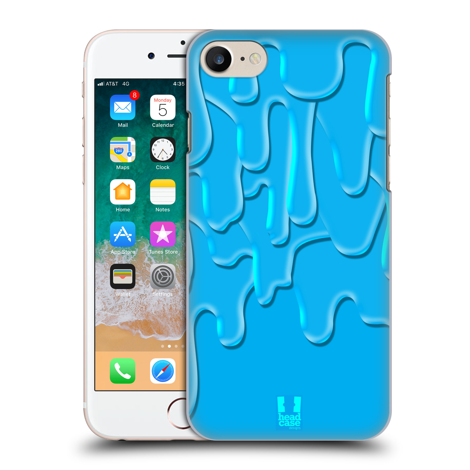HEAD CASE plastový obal na mobil Apple Iphone 7 vzor Barevná záplava TYRKYSOVÁ
