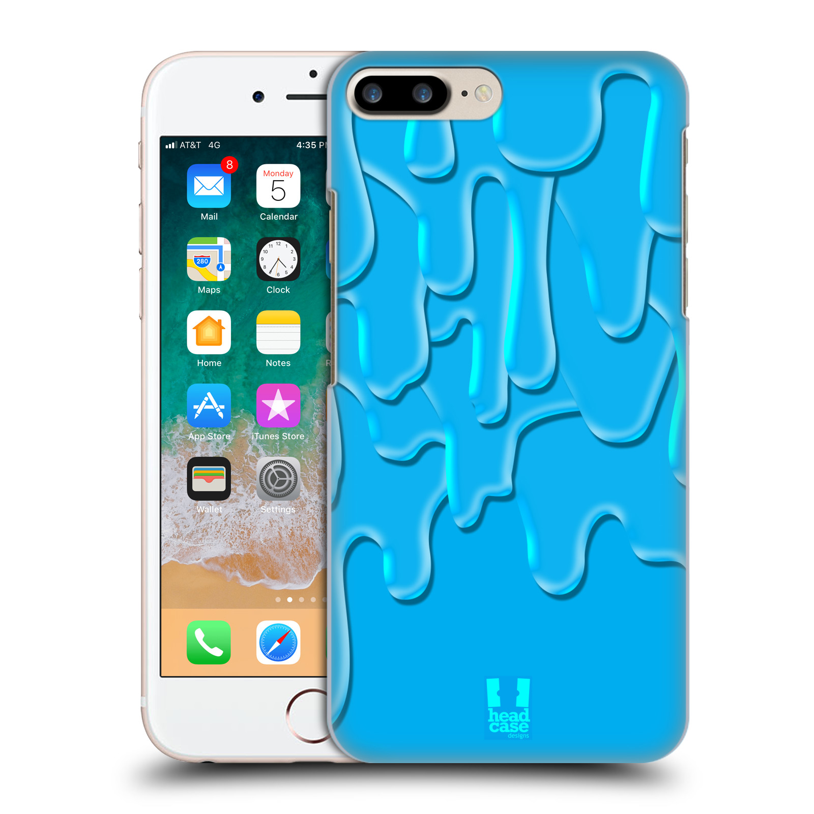 HEAD CASE plastový obal na mobil Apple Iphone 7 PLUS vzor Barevná záplava TYRKYSOVÁ