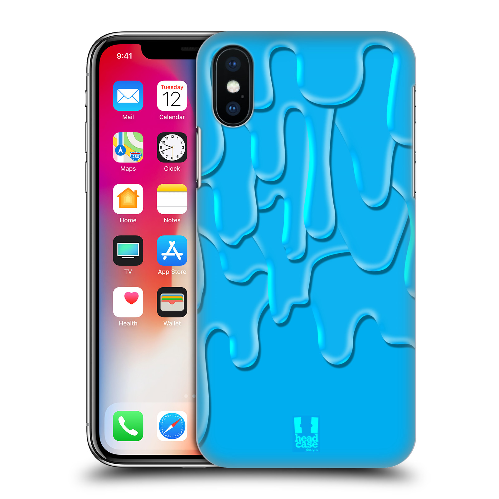HEAD CASE plastový obal na mobil Apple Iphone X / XS vzor Barevná záplava TYRKYSOVÁ