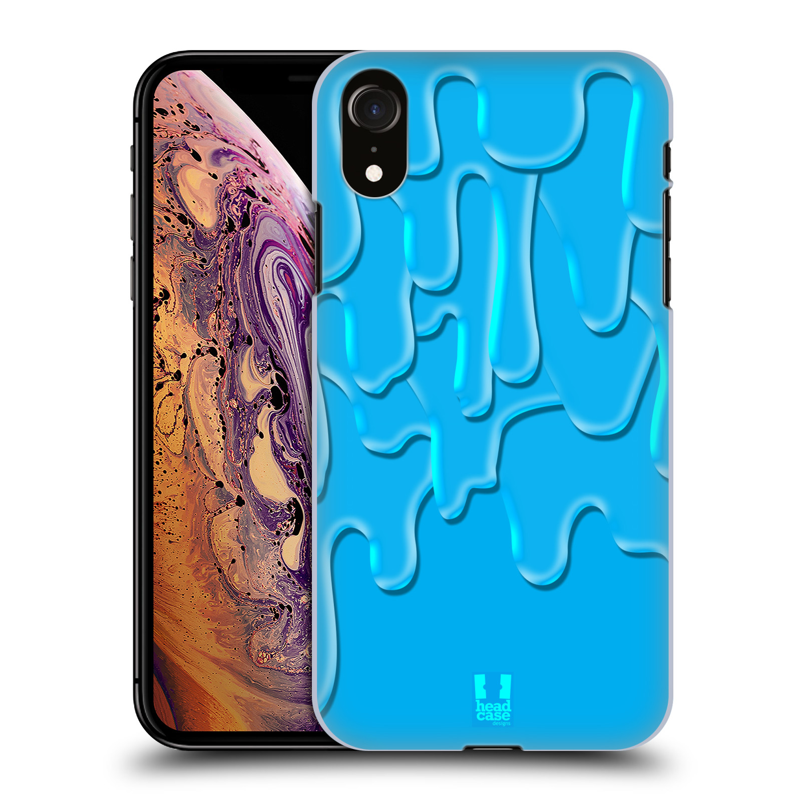 HEAD CASE plastový obal na mobil Apple Iphone XR vzor Barevná záplava TYRKYSOVÁ