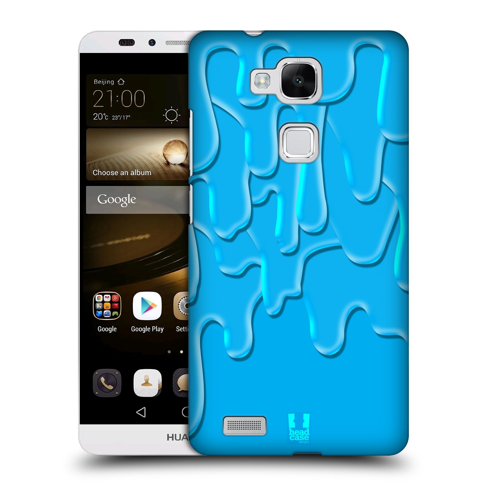 HEAD CASE plastový obal na mobil Huawei Mate 7 vzor Barevná záplava TYRKYSOVÁ