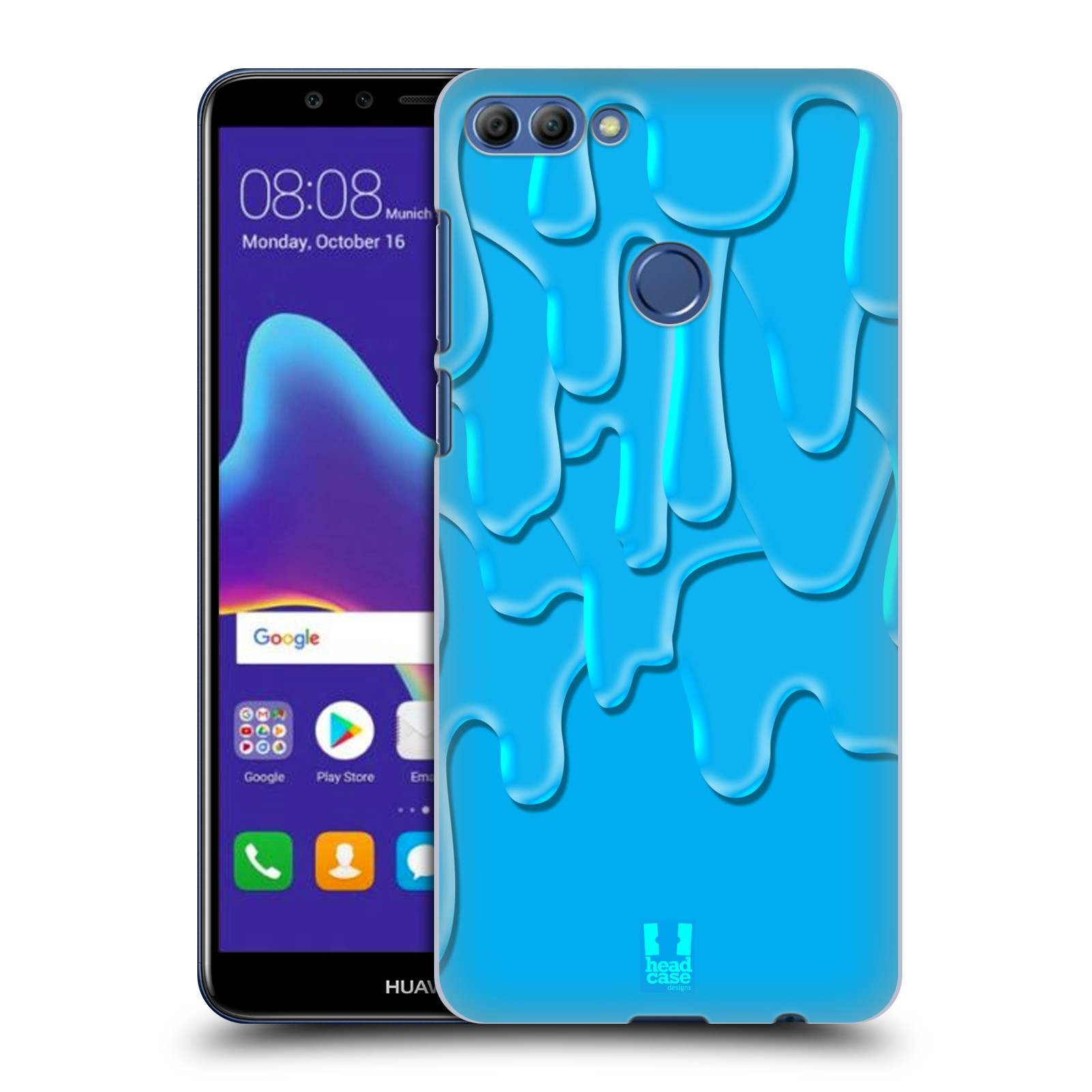 HEAD CASE plastový obal na mobil Huawei Y9 2018 vzor Barevná záplava TYRKYSOVÁ