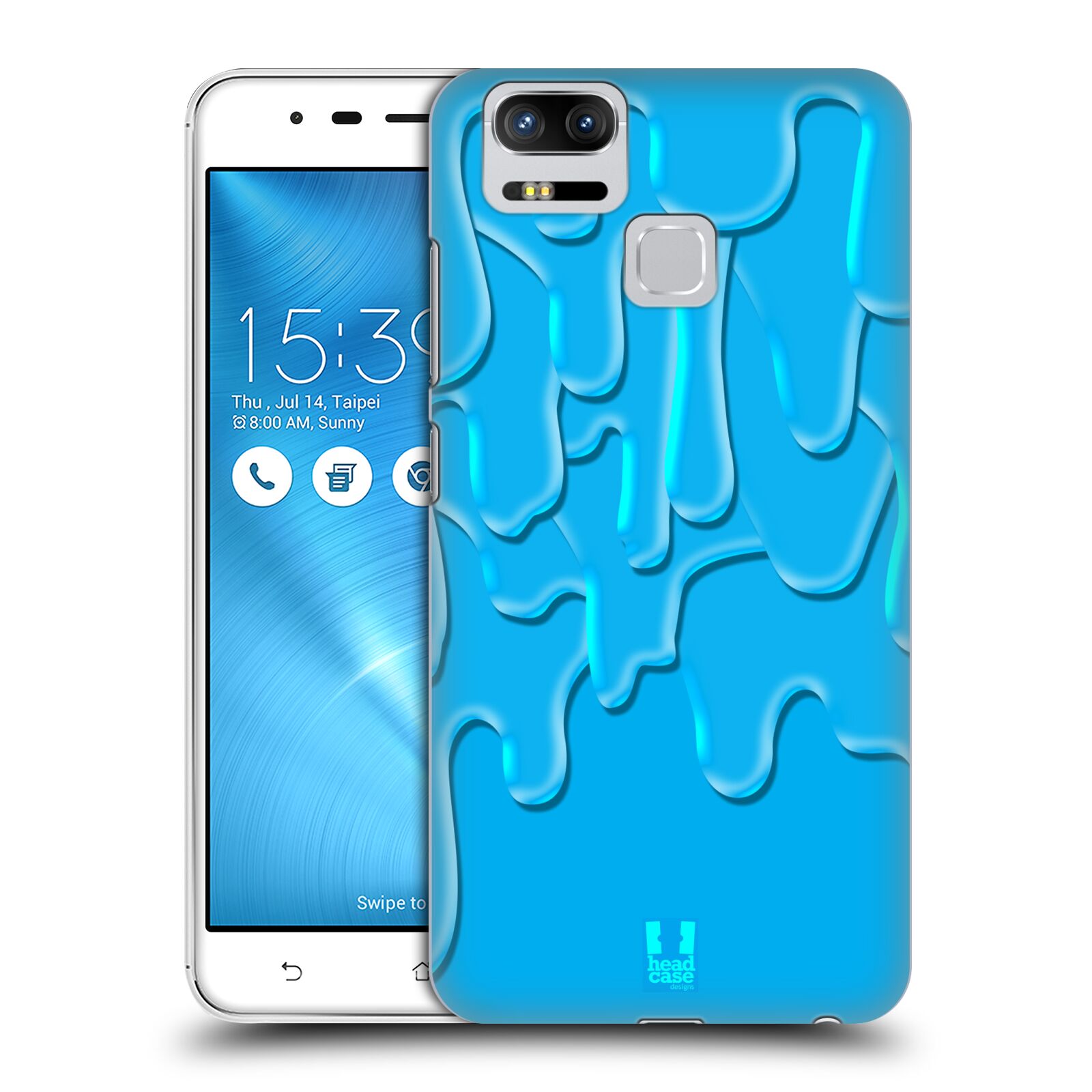 HEAD CASE plastový obal na mobil Asus Zenfone 3 Zoom ZE553KL vzor Barevná záplava TYRKYSOVÁ