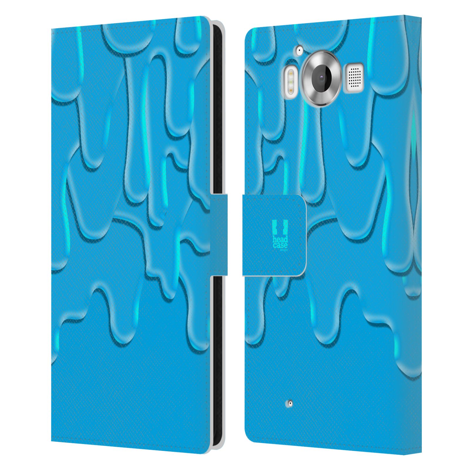 HEAD CASE Flipové pouzdro pro mobil Microsoft Lumia 950 / LUMIA 950 DUAL SIM ZÁPLAVA BARVA tyrkysová modrá