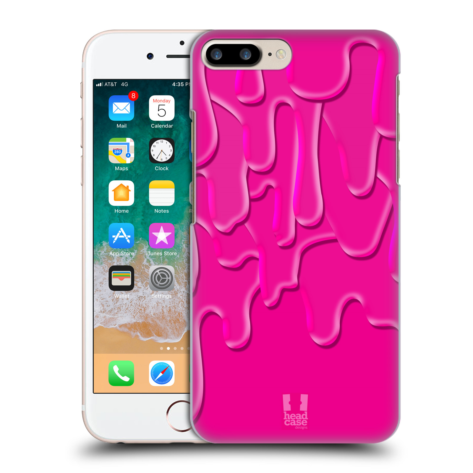 HEAD CASE plastový obal na mobil Apple Iphone 7 PLUS vzor Barevná záplava červená anilinová barva