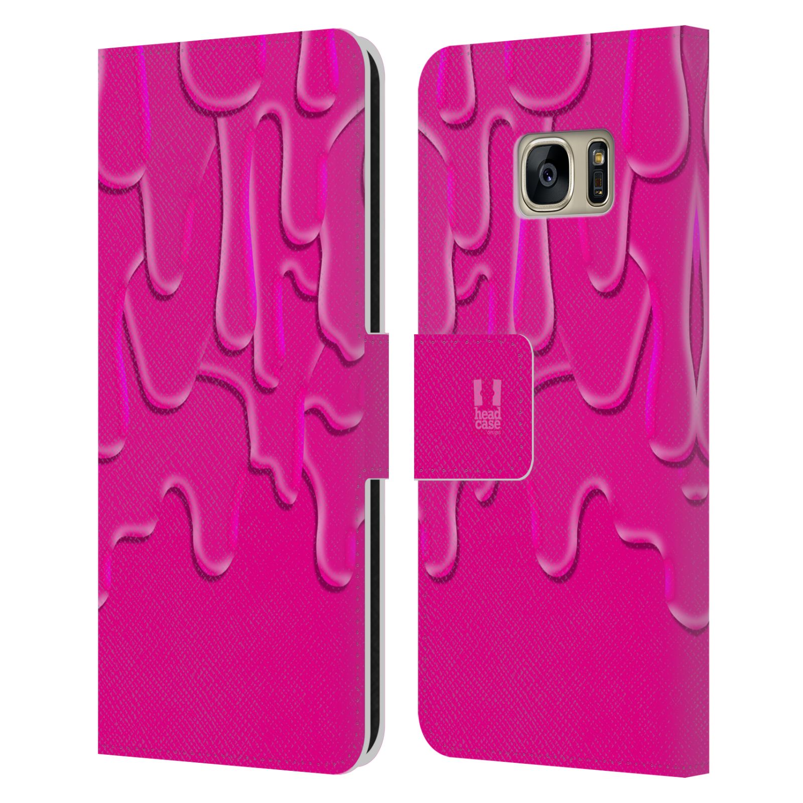 HEAD CASE Flipové pouzdro pro mobil Samsung Galaxy S7 (G9300) ZÁPLAVA BARVA růžová