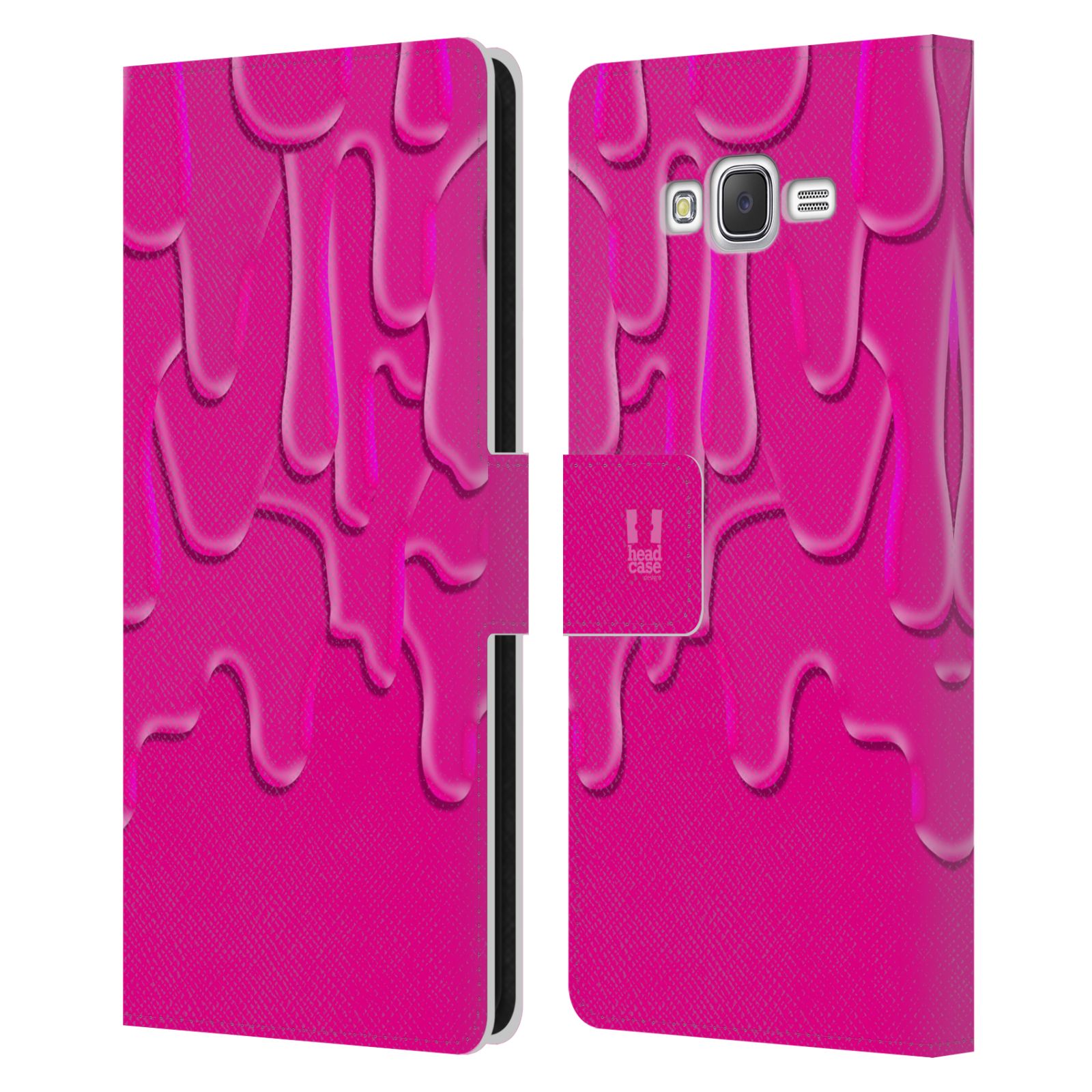 HEAD CASE Flipové pouzdro pro mobil Samsung Galaxy J7, J700 ZÁPLAVA BARVA růžová