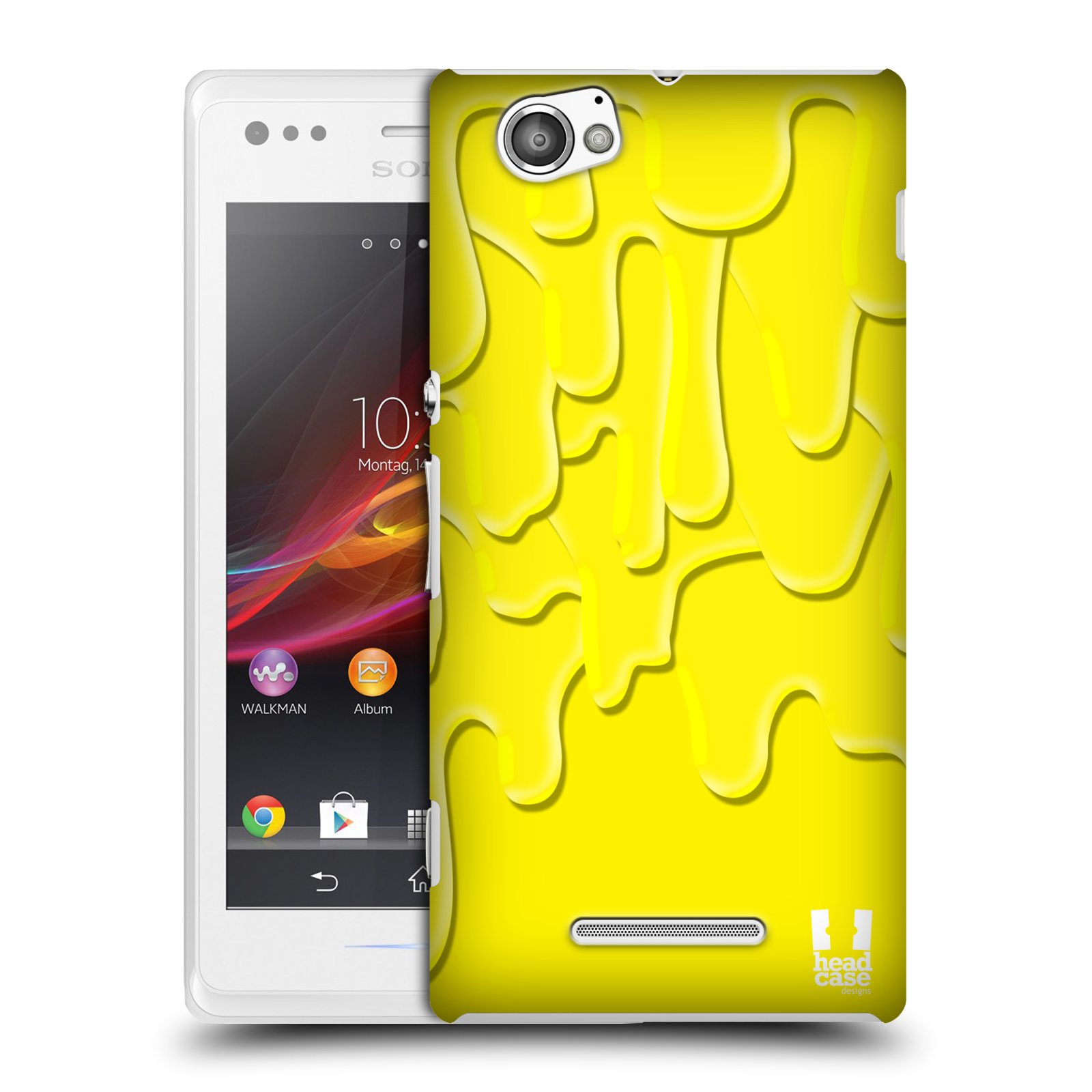HEAD CASE plastový obal na mobil Sony Xperia M vzor Barevná záplava žlutá