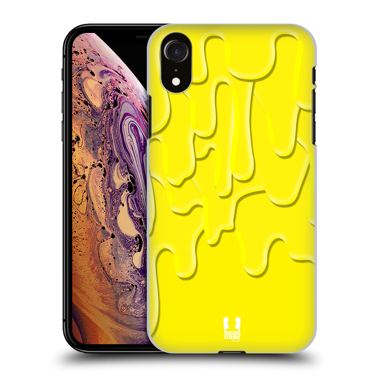 HEAD CASE plastový obal na mobil Apple Iphone XR vzor Barevná záplava žlutá