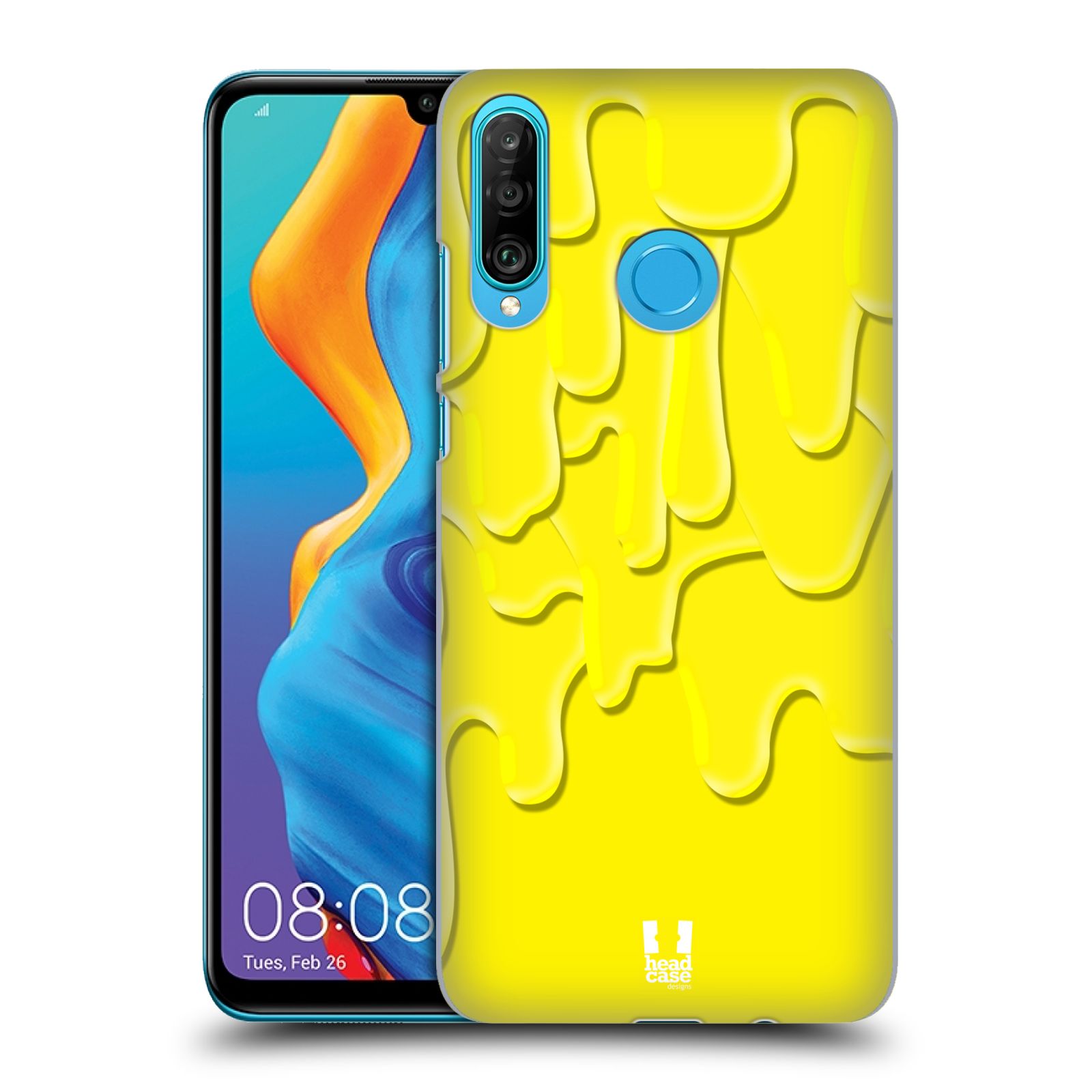 Pouzdro na mobil Huawei P30 LITE - HEAD CASE - vzor Barevná záplava žlutá
