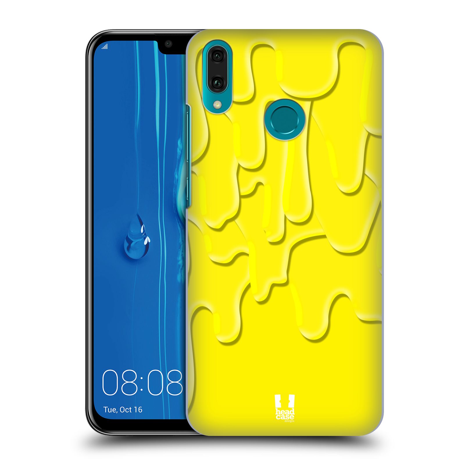 Pouzdro na mobil Huawei Y9 2019 - HEAD CASE - vzor Barevná záplava žlutá