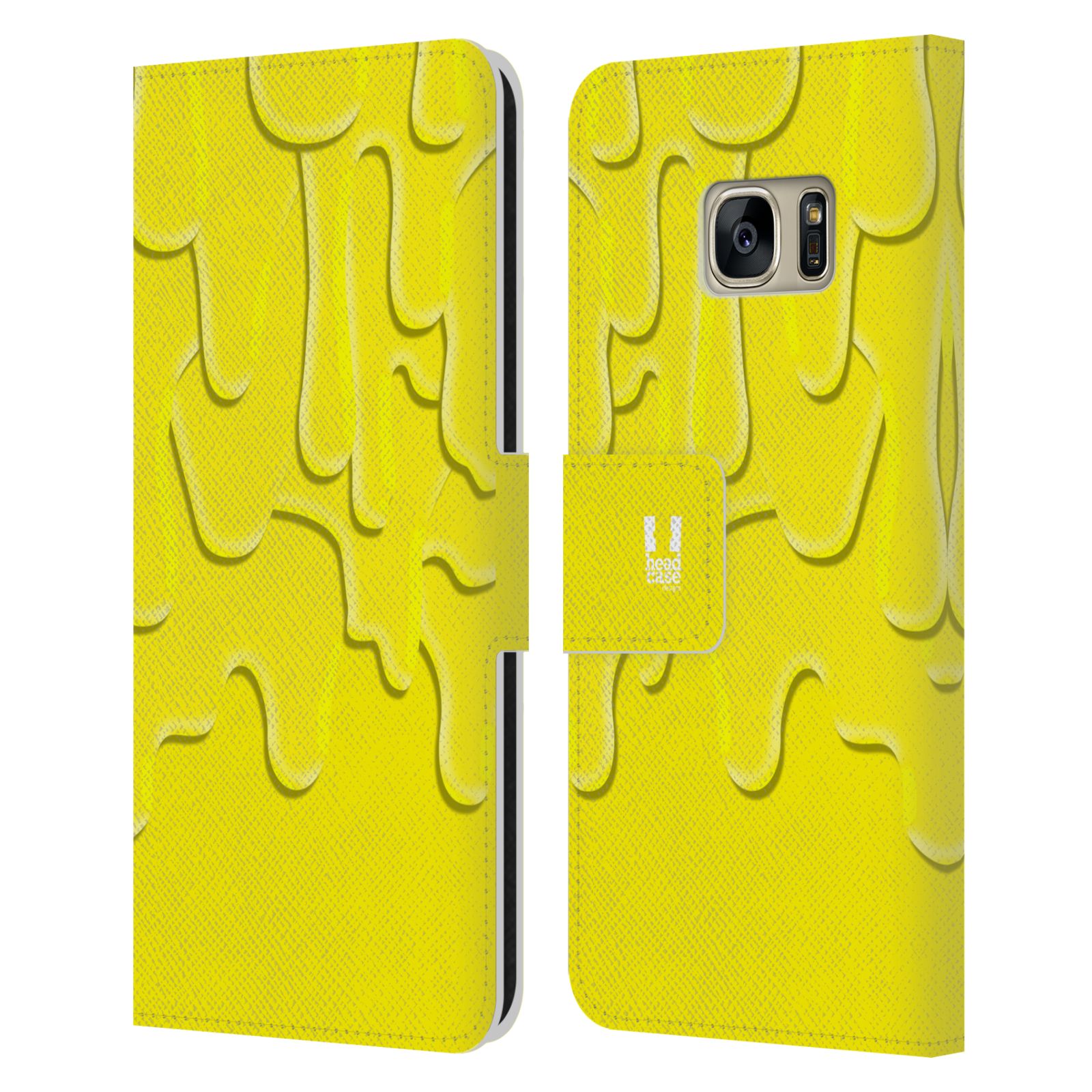 HEAD CASE Flipové pouzdro pro mobil Samsung Galaxy S7 (G9300) ZÁPLAVA BARVA žlutá