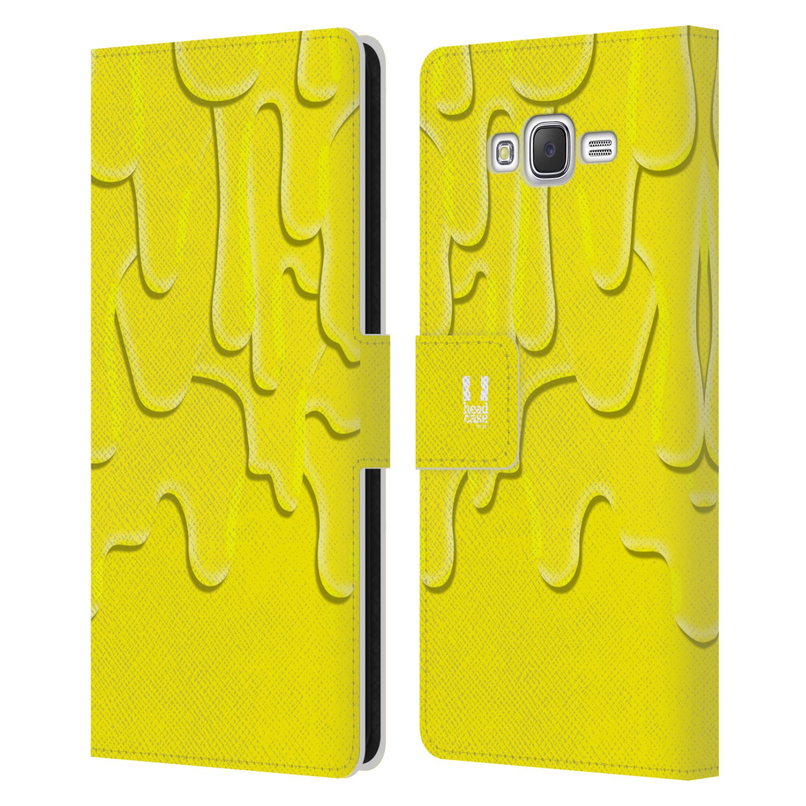 HEAD CASE Flipové pouzdro pro mobil Samsung Galaxy J7, J700 ZÁPLAVA BARVA žlutá
