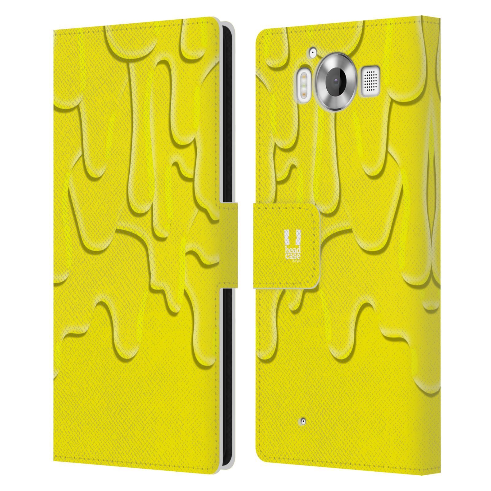 HEAD CASE Flipové pouzdro pro mobil Microsoft Lumia 950 / LUMIA 950 DUAL SIM ZÁPLAVA BARVA žlutá