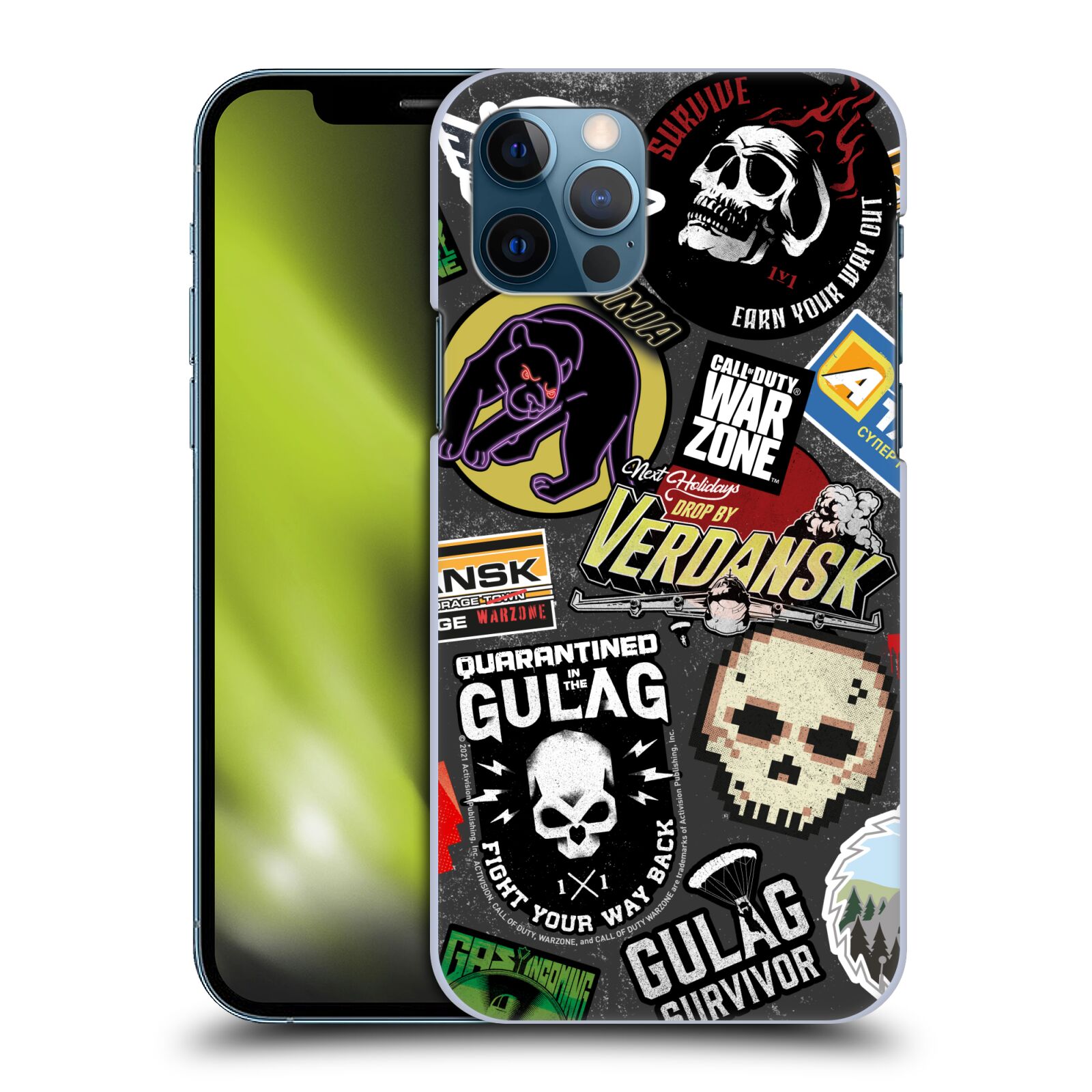 Zadní obal pro mobil Apple iPhone 12 / iPhone 12 Pro - HEAD CASE - Call of Duty Warzone - Sticker Bomb