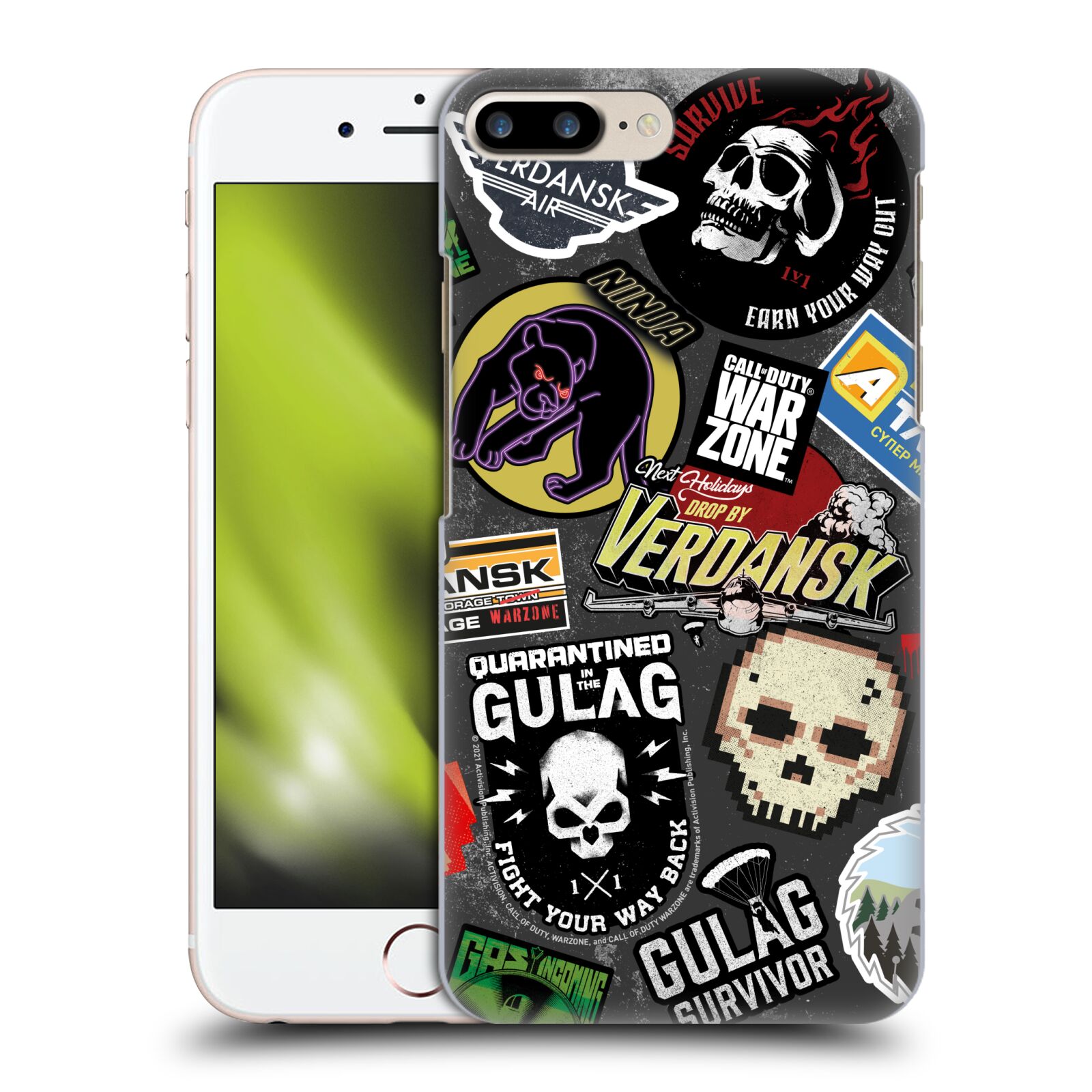 Zadní obal pro mobil Apple Iphone 7+ /  8+ - HEAD CASE - Call of Duty Warzone - Sticker Bomb