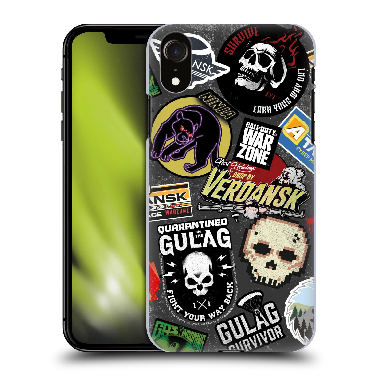 Zadní obal pro mobil Apple Iphone XR - HEAD CASE - Call of Duty Warzone - Sticker Bomb