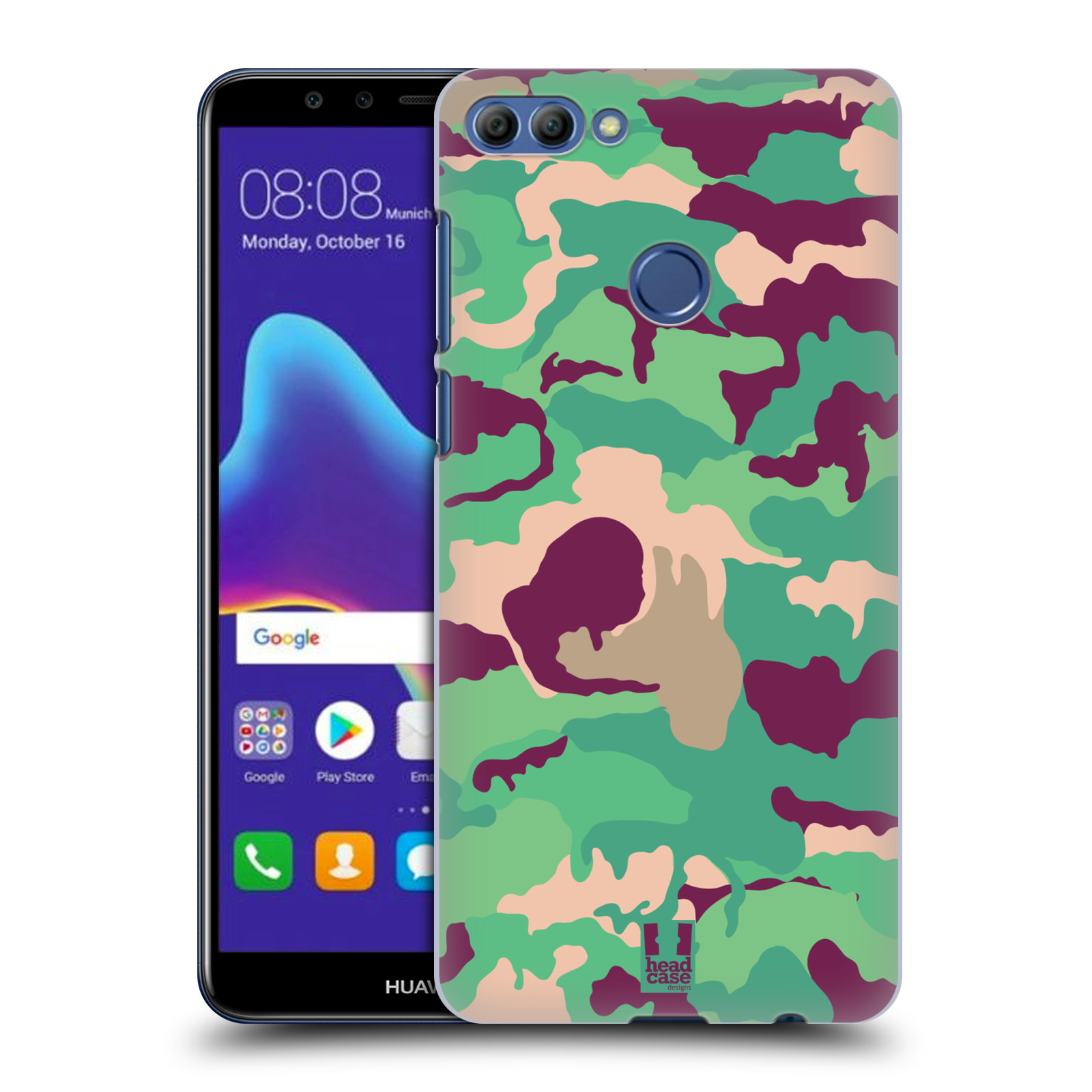 HEAD CASE plastový obal na mobil Huawei Y9 2018 vzor Barevná kamufláž VOJENSKÁ