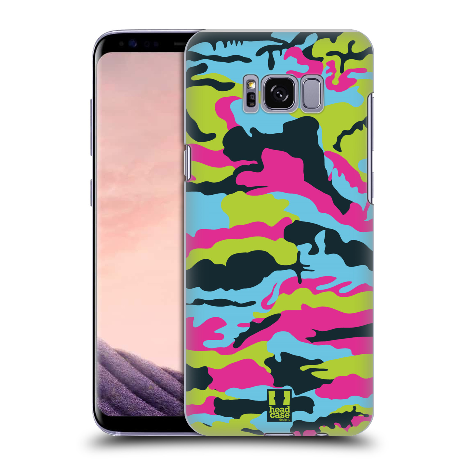 HEAD CASE plastový obal na mobil Samsung Galaxy S8 vzor Barevná kamufláž růžová a zelená