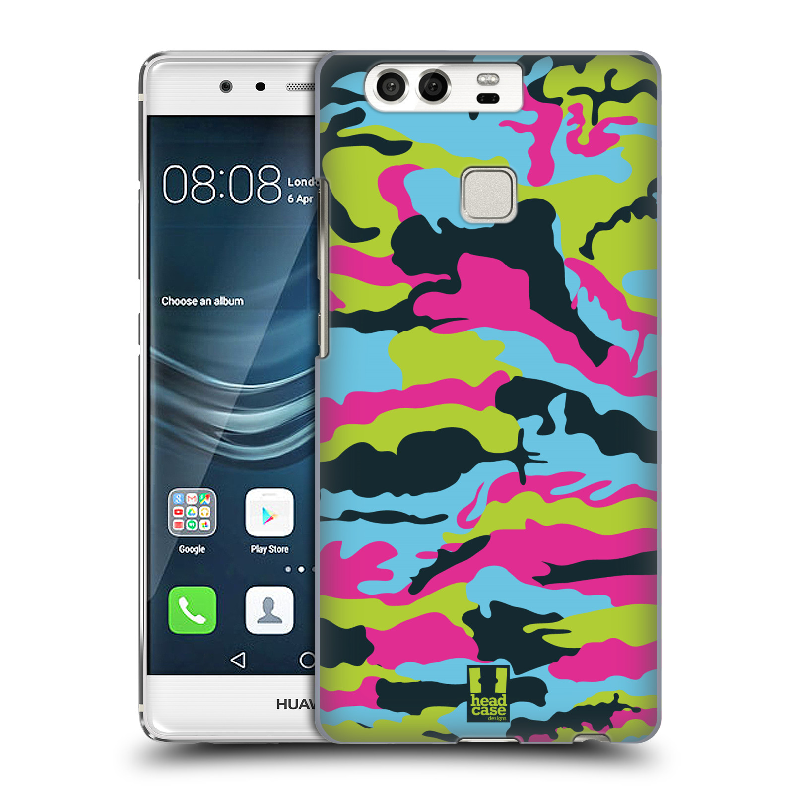 HEAD CASE plastový obal na mobil Huawei P9 / P9 DUAL SIM vzor Barevná kamufláž růžová a zelená