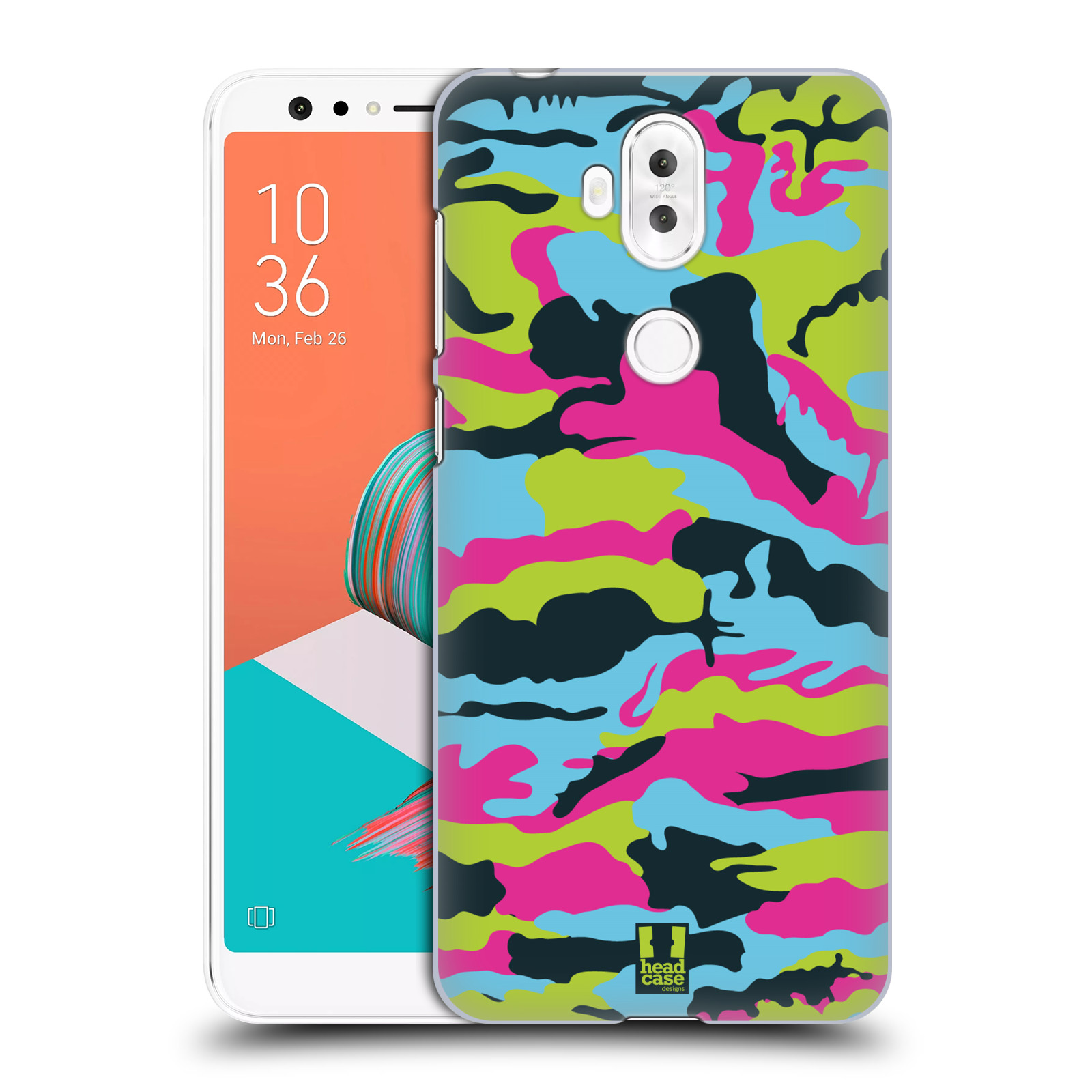 HEAD CASE plastový obal na mobil Asus Zenfone 5 LITE ZC600KL vzor Barevná kamufláž růžová a zelená