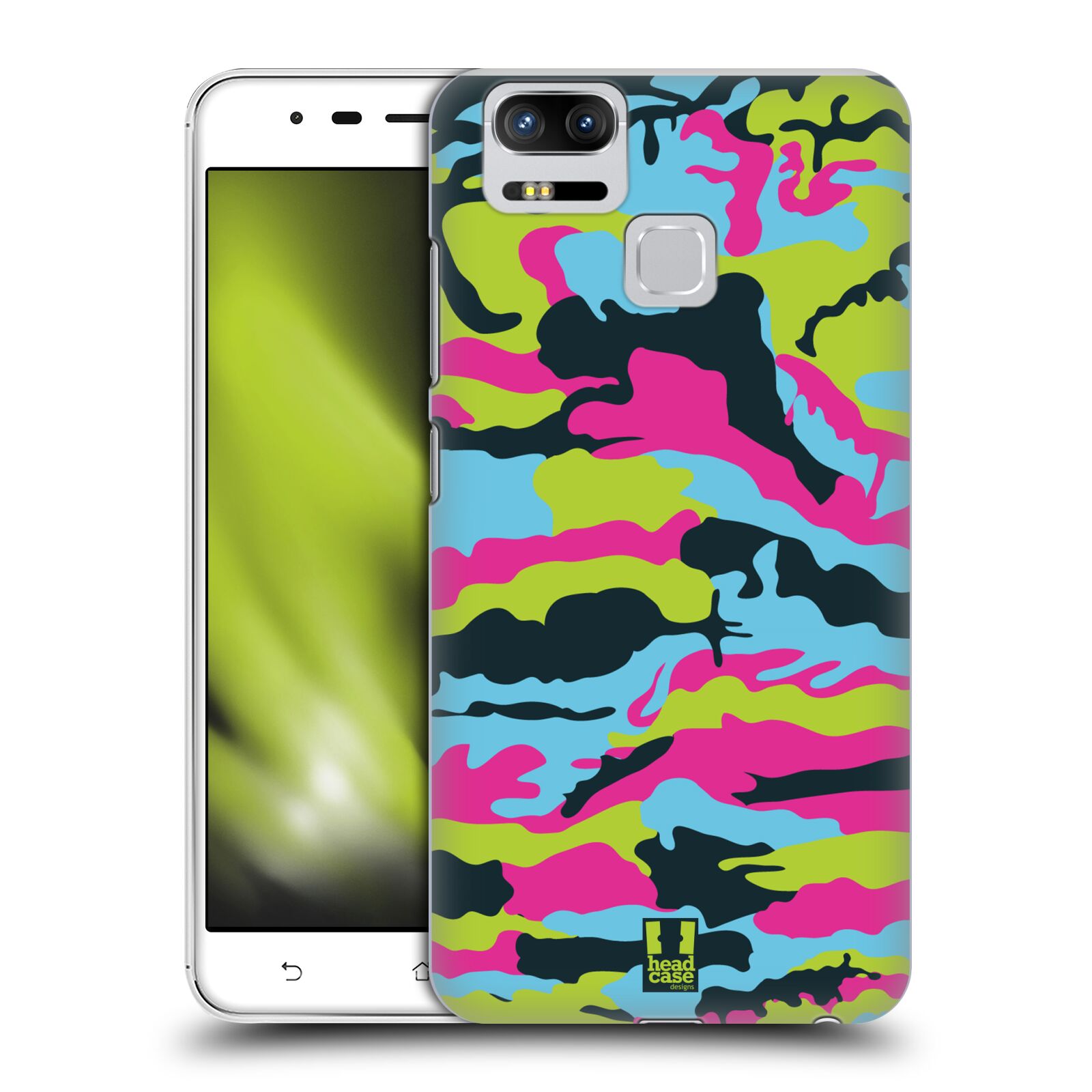 HEAD CASE plastový obal na mobil Asus Zenfone 3 Zoom ZE553KL vzor Barevná kamufláž růžová a zelená