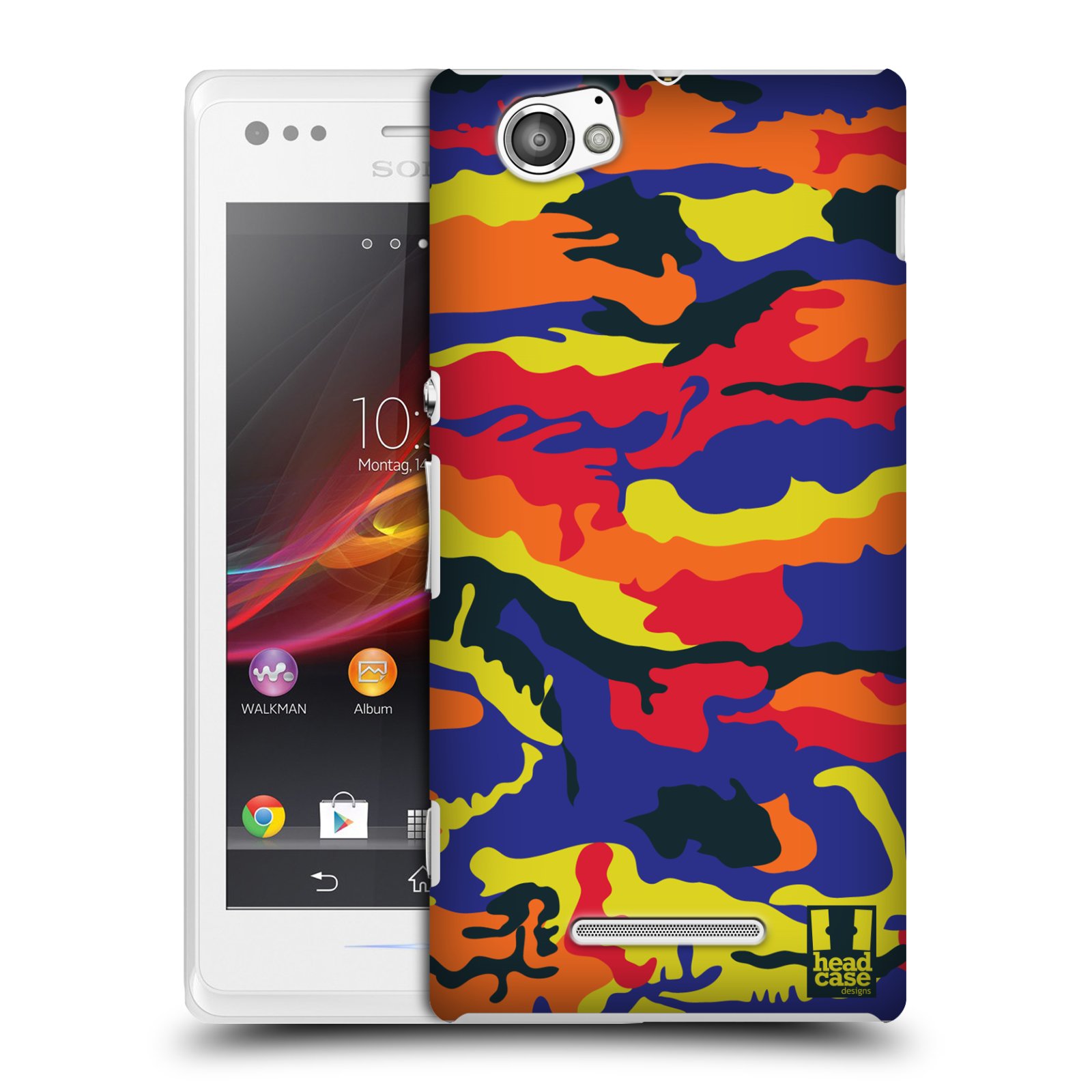 HEAD CASE plastový obal na mobil Sony Xperia M vzor Barevná kamufláž RGB