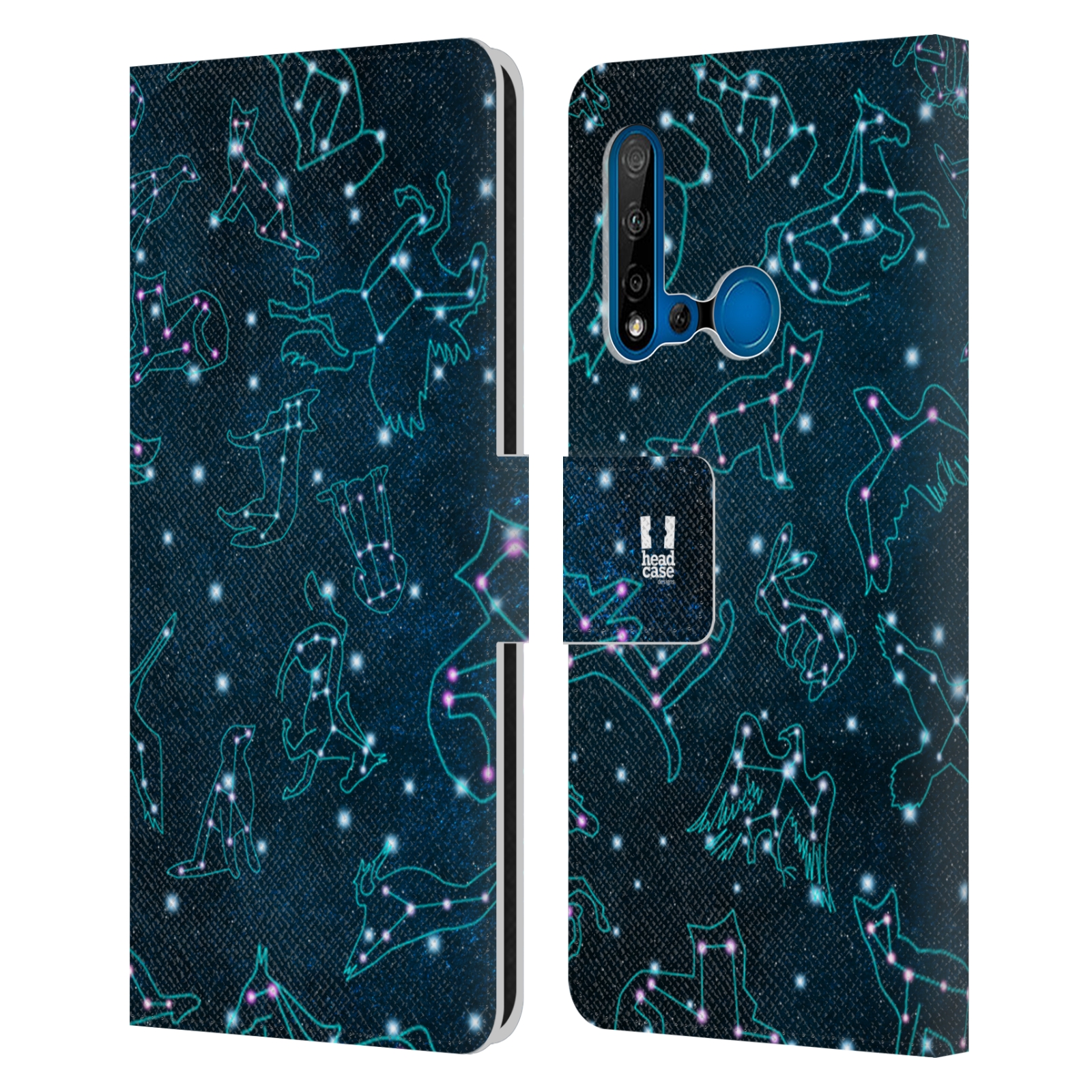 Pouzdro na mobil Huawei P20 LITE 2019 znamení zvíře modrá barva
