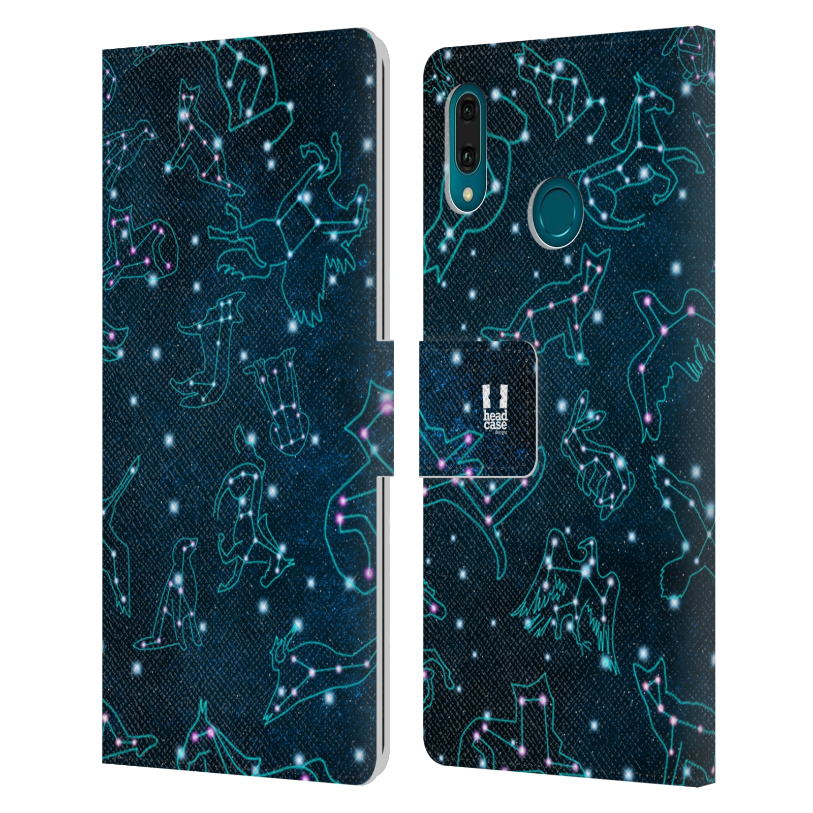Pouzdro na mobil Huawei Y9 2019 znamení zvíře modrá barva