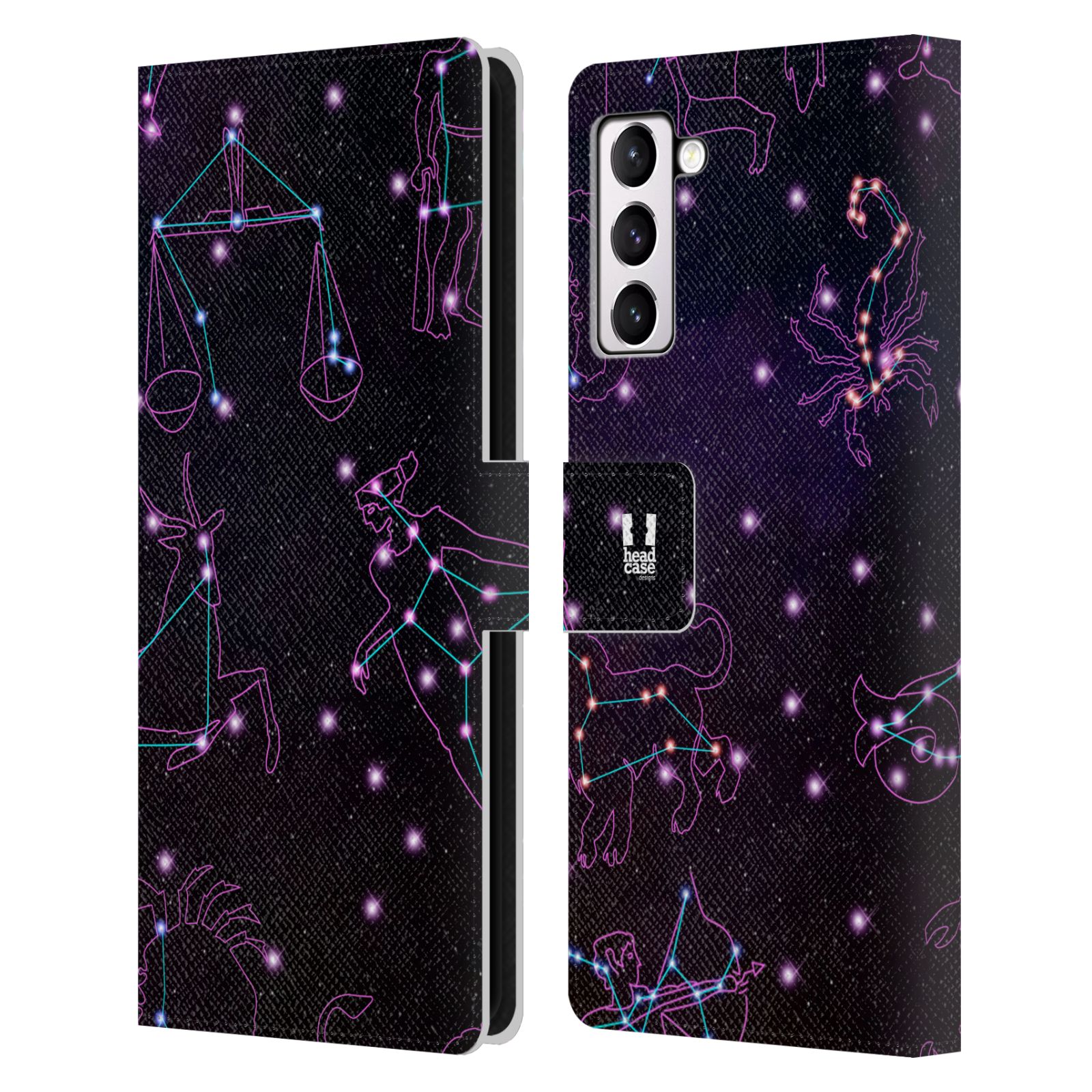 Pouzdro HEAD CASE na mobil Samsung Galaxy S21+ 5G / S21 PLUS 5G znamení zvěrokruhu fialová