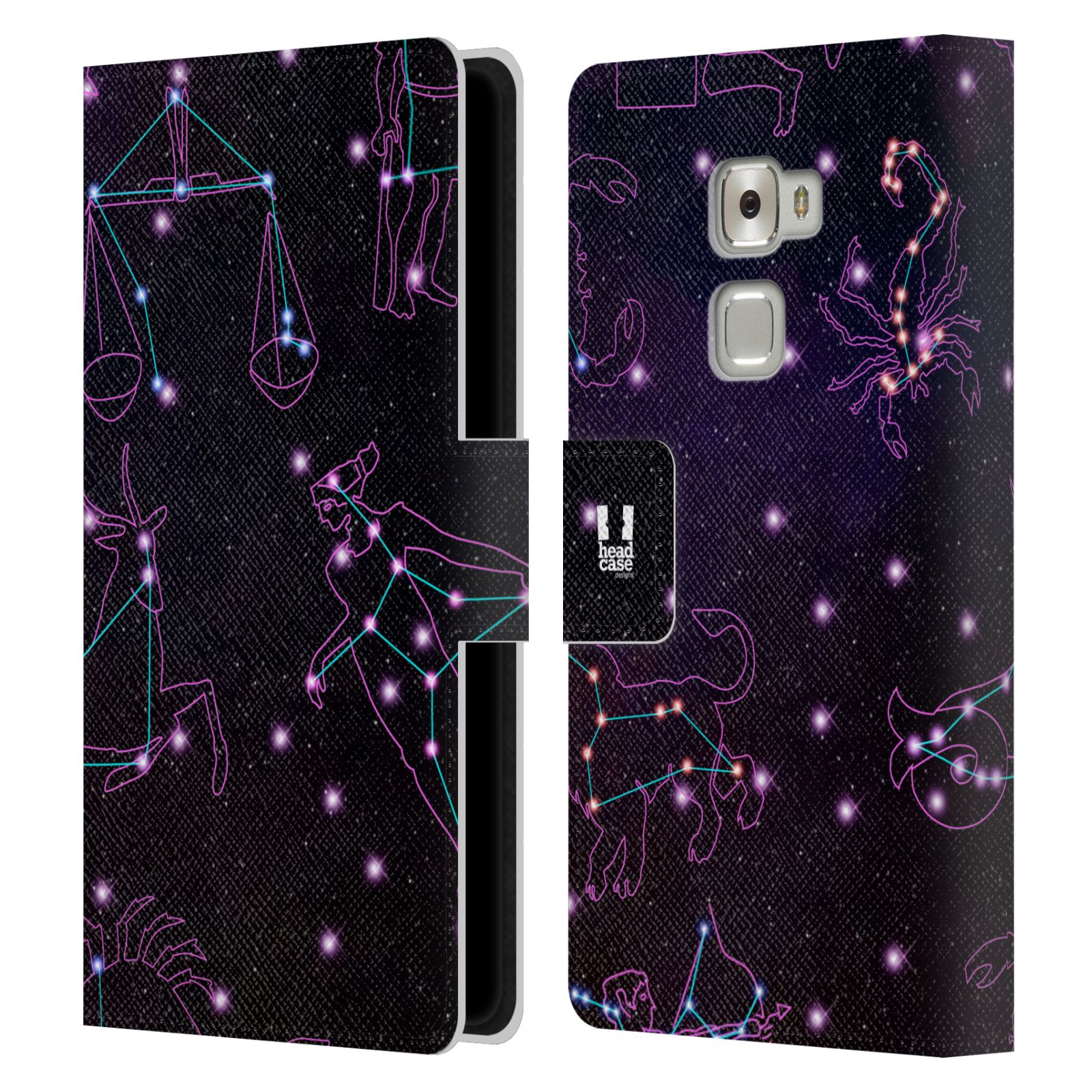 HEAD CASE Flipové pouzdro pro mobil Huawei MATE S znamení zvěrokruhu fialová