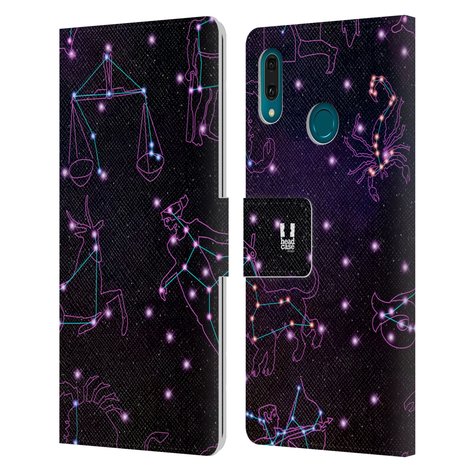 Pouzdro na mobil Huawei Y9 2019 znamení zvěrokruhu fialová
