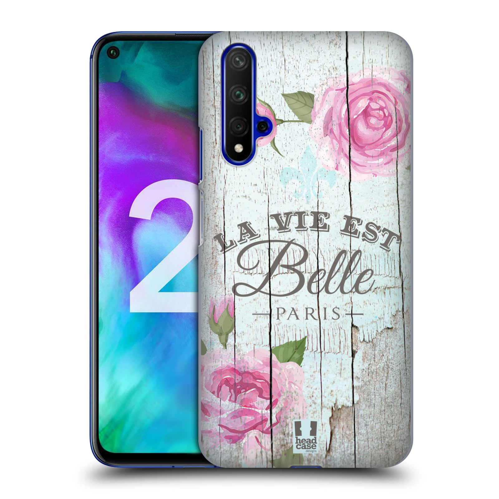 Pouzdro na mobil Honor 20 - HEAD CASE - vzor Barevný venkov, vintage RŮŽE, ŘŮŽOVÁ