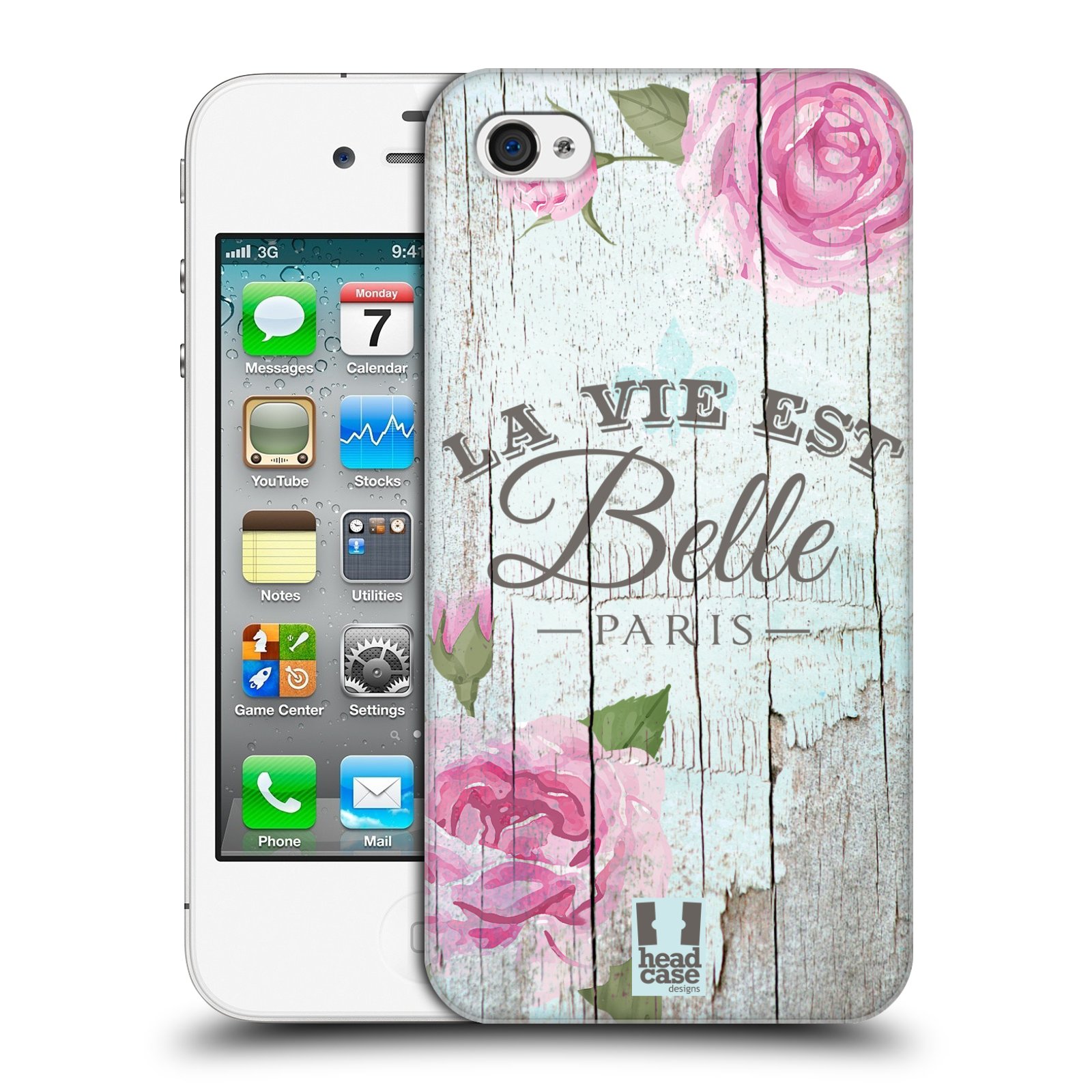 Zadní obal pro mobil Apple Iphone 4/4S - HEAD CASE - Francouzský motiv La Vie Est Belle