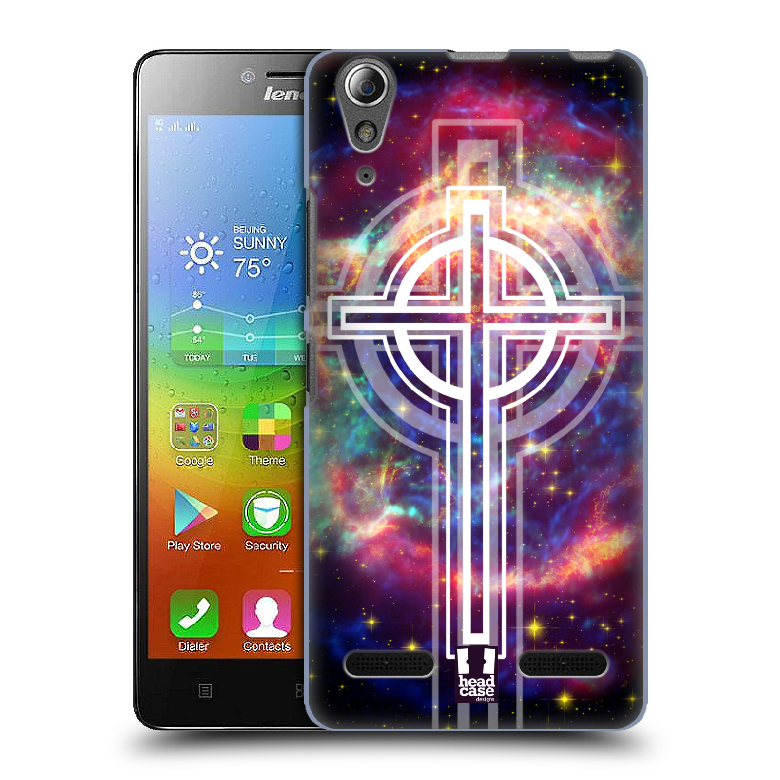 HEAD CASE pevný plastový obal na mobil LENOVO A6000 / A6000 PLUS vzor Kříž Cross KŘIŽ VESMÍR