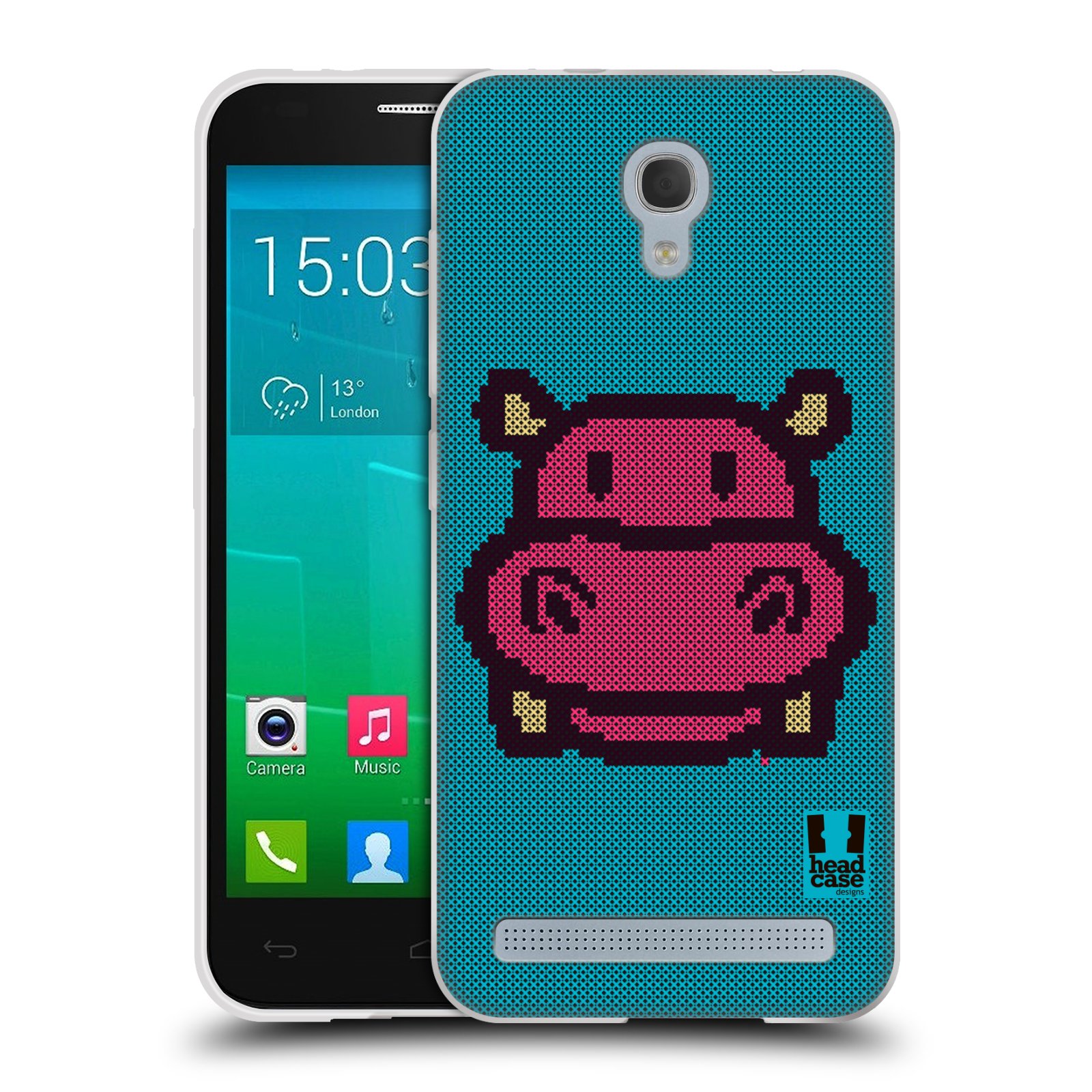 HEAD CASE silikonový obal na mobil Alcatel Idol 2 MINI S 6036Y vzor kostičky zvířátka HROŠÍK