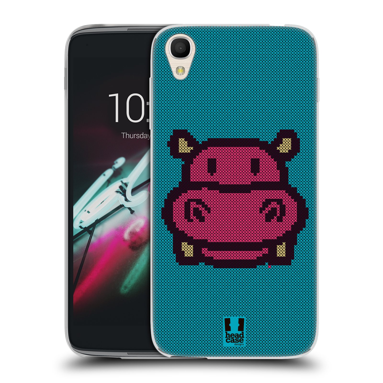 HEAD CASE silikonový obal na mobil Alcatel Idol 3 OT-6039Y (4.7) vzor kostičky zvířátka HROŠÍK