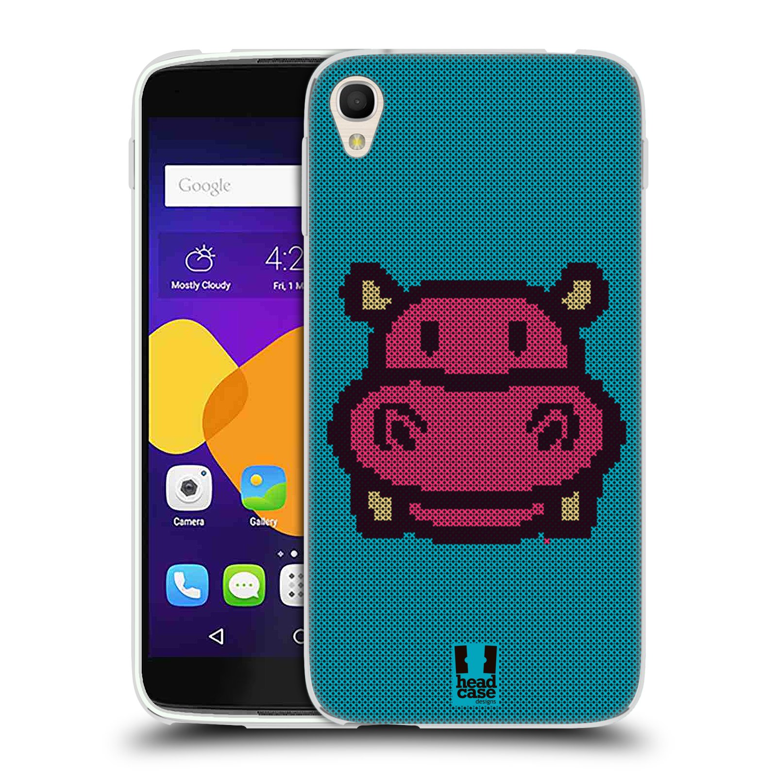 HEAD CASE silikonový obal na mobil Alcatel Idol 3 OT-6045Y (5.5) vzor kostičky zvířátka HROŠÍK