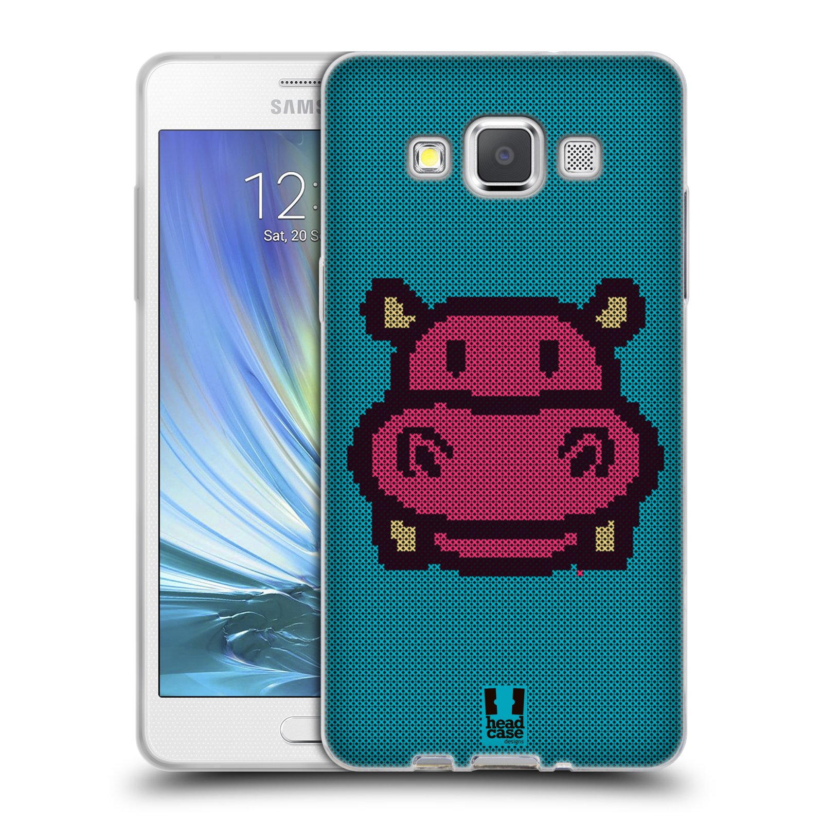 HEAD CASE silikonový obal na mobil Samsung Galaxy A5 vzor kostičky zvířátka HROŠÍK