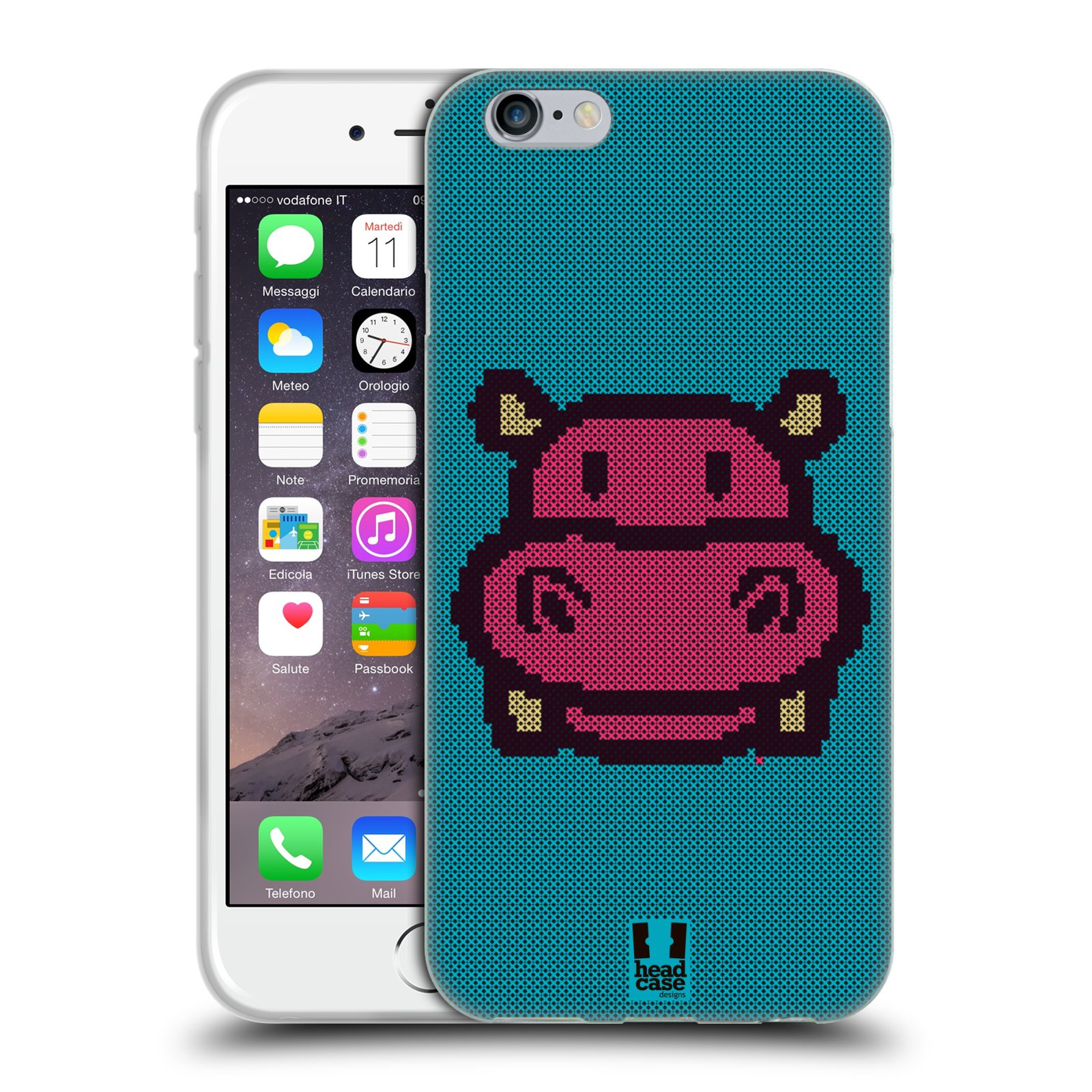 HEAD CASE silikonový obal na mobil Apple Iphone 6/6S vzor kostičky zvířátka HROŠÍK