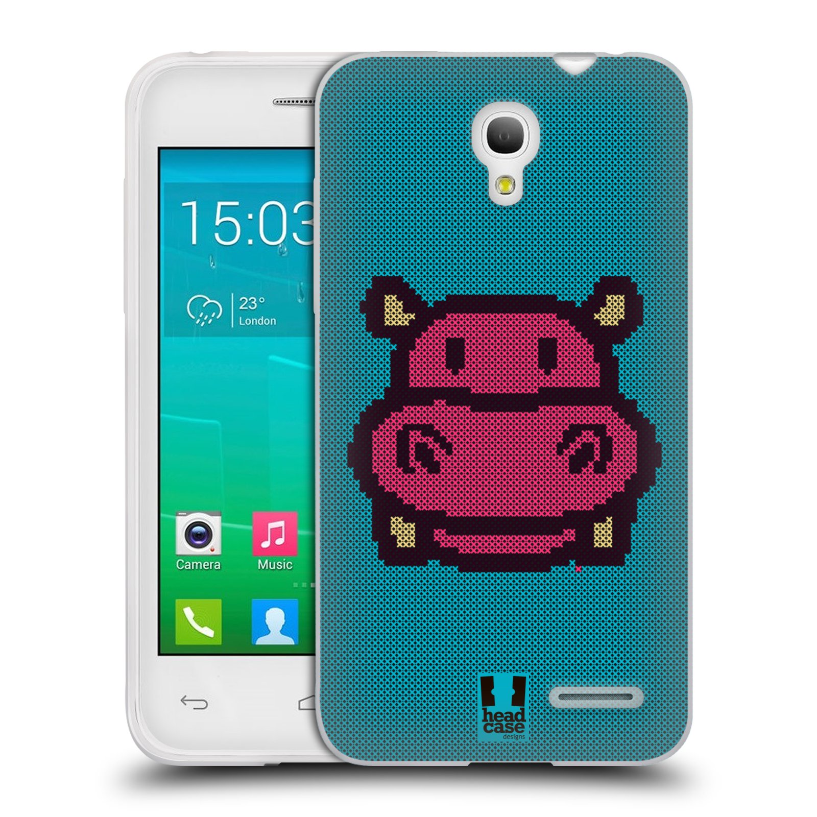 HEAD CASE silikonový obal na mobil Alcatel POP S3 OT-5050Y vzor kostičky zvířátka HROŠÍK