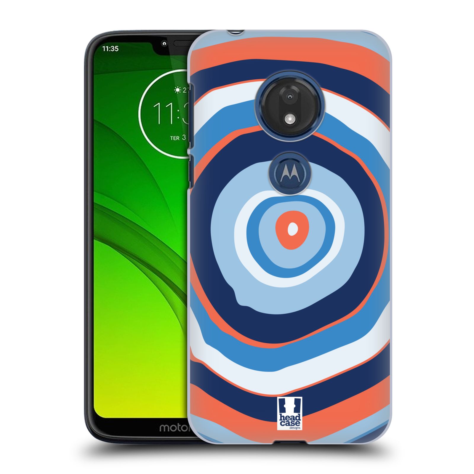 Pouzdro na mobil Motorola Moto G7 Play vzor Barevné letokruhy MODRÁ