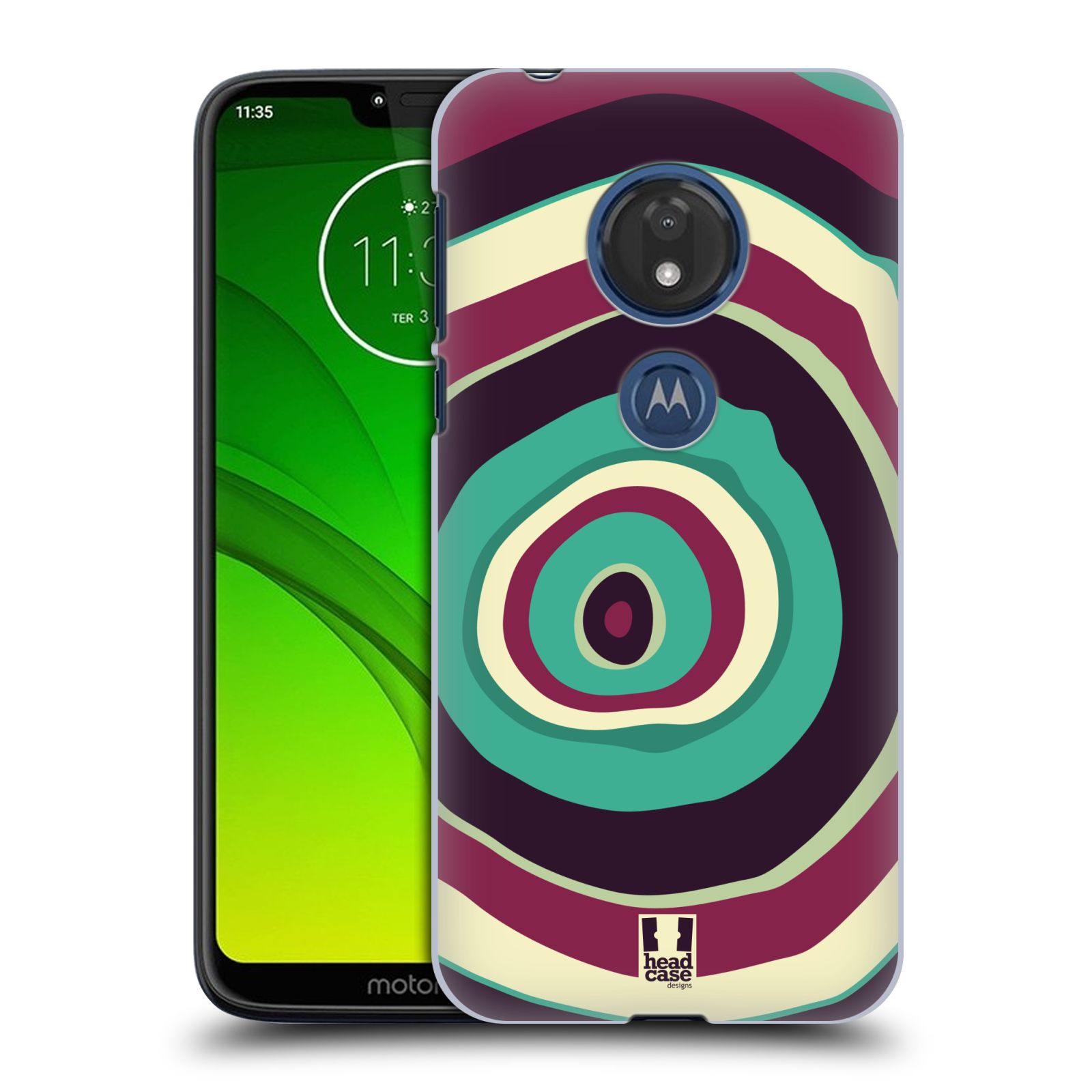 Pouzdro na mobil Motorola Moto G7 Play vzor Barevné letokruhy FIALOVÁ