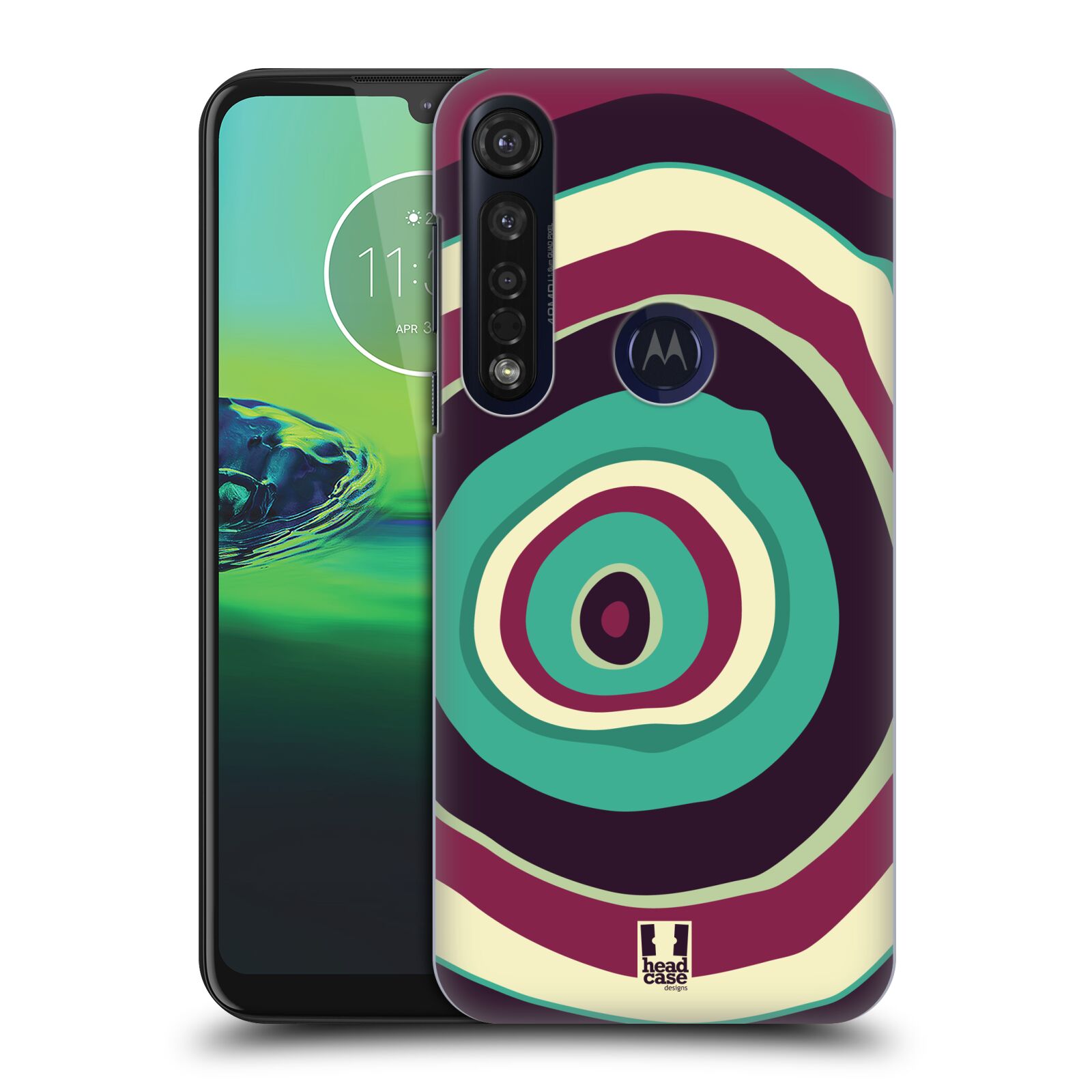 Pouzdro na mobil Motorola Moto G8 PLUS - HEAD CASE - vzor Barevné letokruhy FIALOVÁ