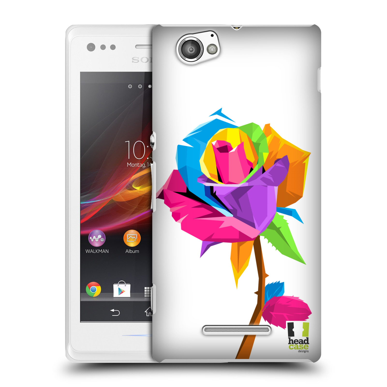 HEAD CASE plastový obal na mobil Sony Xperia M vzor POP ART kubismus růže