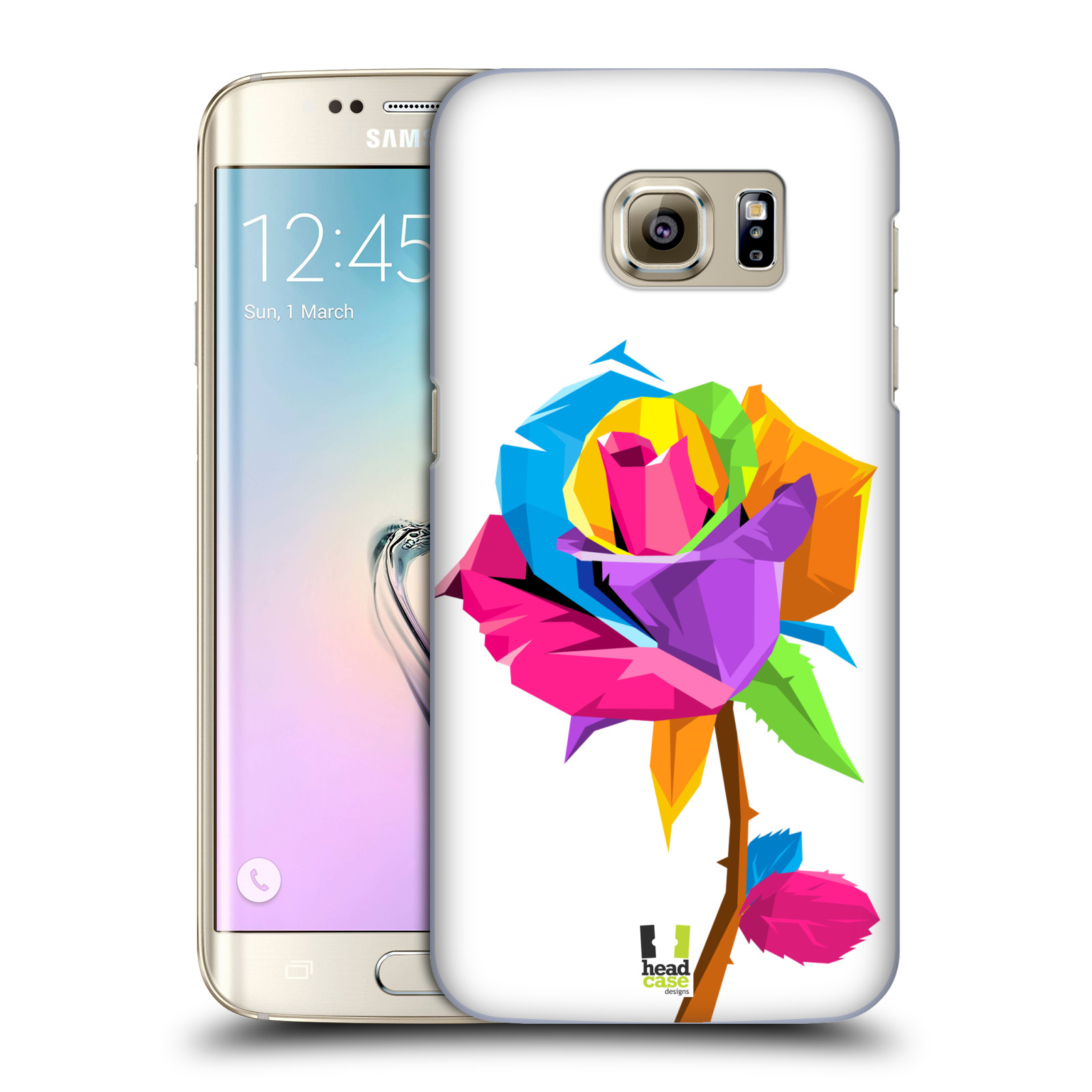HEAD CASE plastový obal na mobil SAMSUNG GALAXY S7 EDGE vzor POP ART kubismus růže