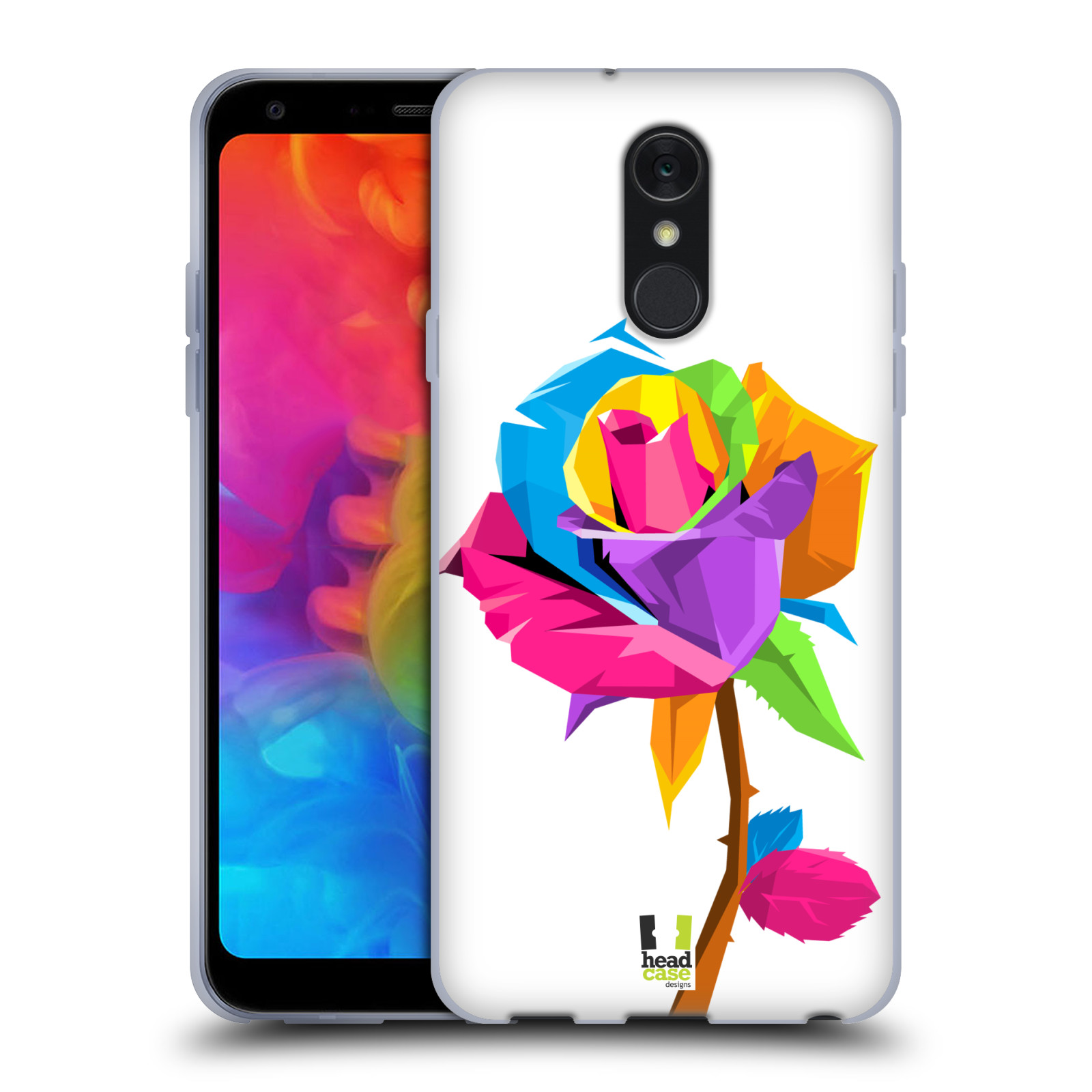 Pouzdro na mobil LG Q7 - HEAD CASE - POP ART kubismus růže