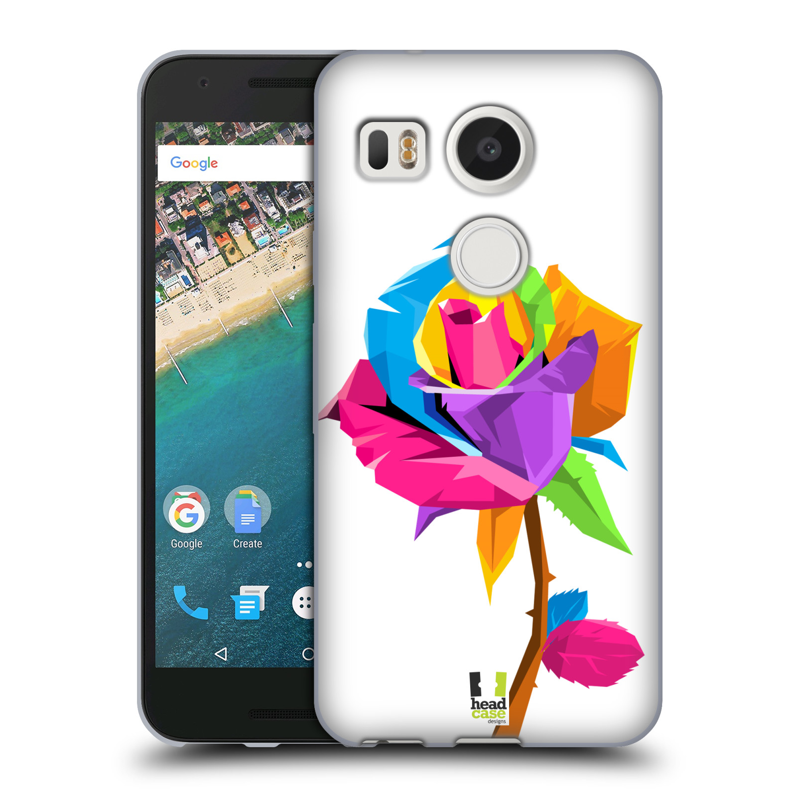 HEAD CASE silikonový obal na mobil LG NEXUS 5X vzor POP ART kubismus růže